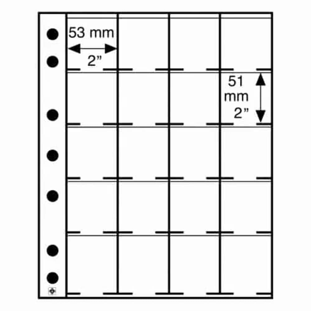Lighthouse Plastic Stock Pages Grande, with 20 Spaces for Coin Holders
