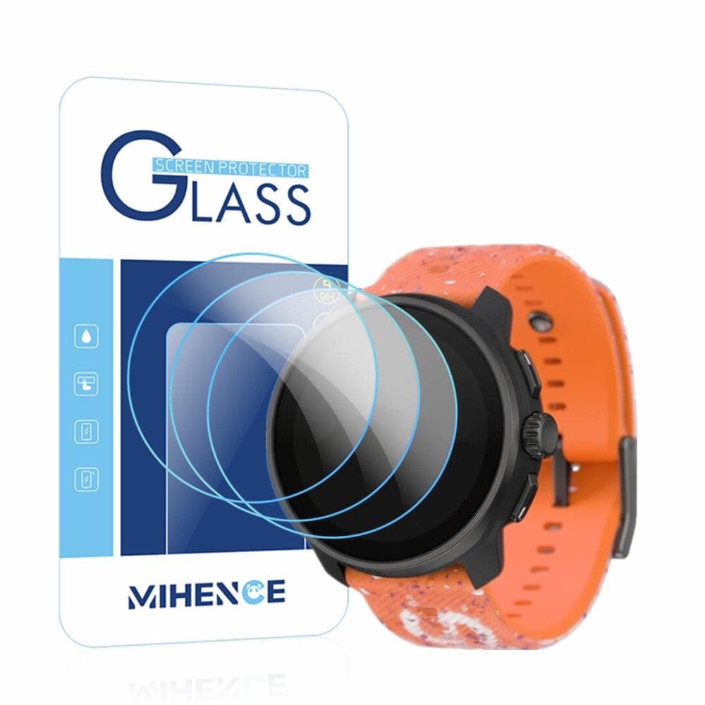 MIHENCE Compatible for Suunto Race S Smartwatch Screen Protector, 9H Tempered Glass Protective Film (3PCS)