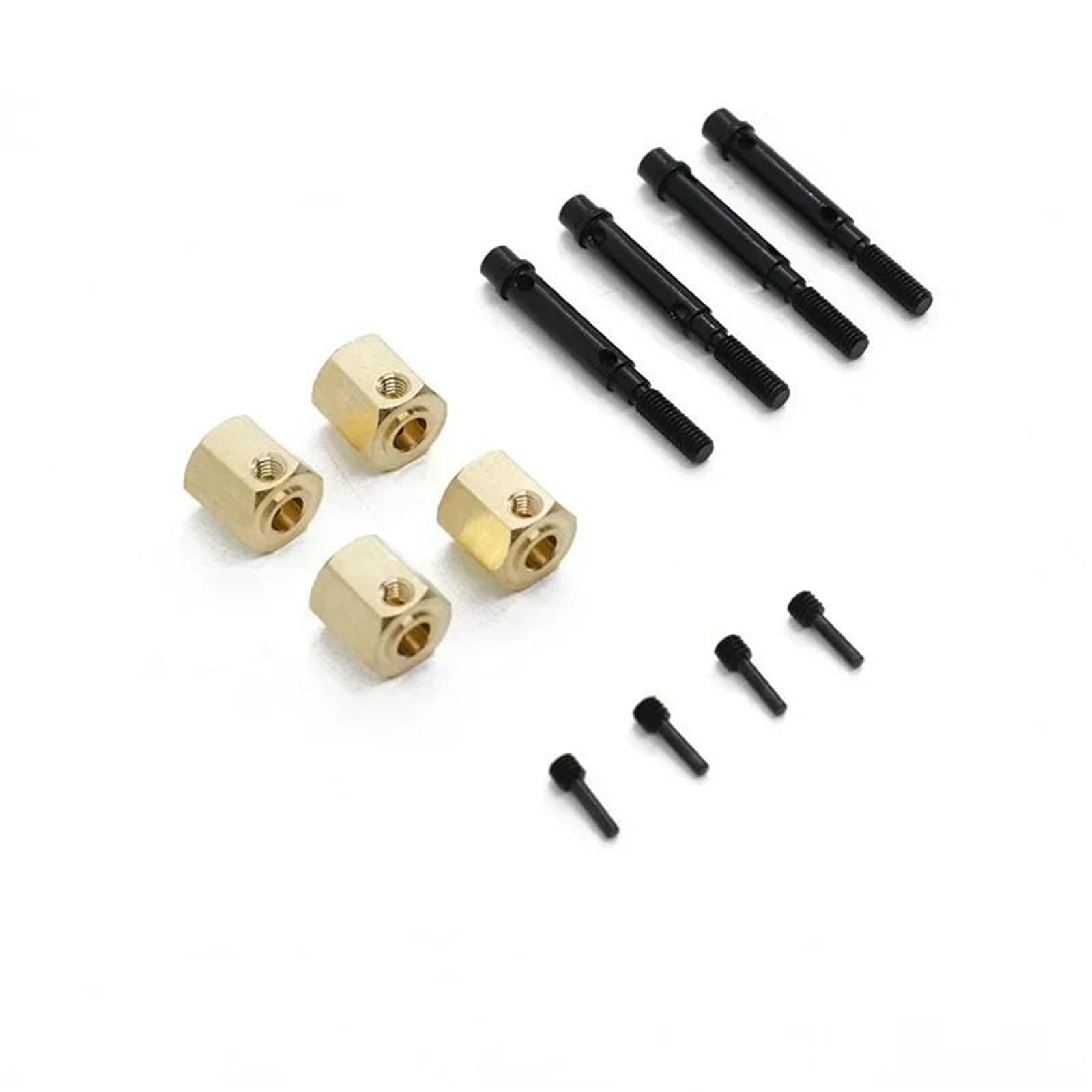 RC Car Toys For YiKong YK4082 YK4102 4103 4PCS Brass 12mm Wheel Hex Extended Adapter With Wheel Shaft RC Crawler Car Upgrade Parts(Type A)