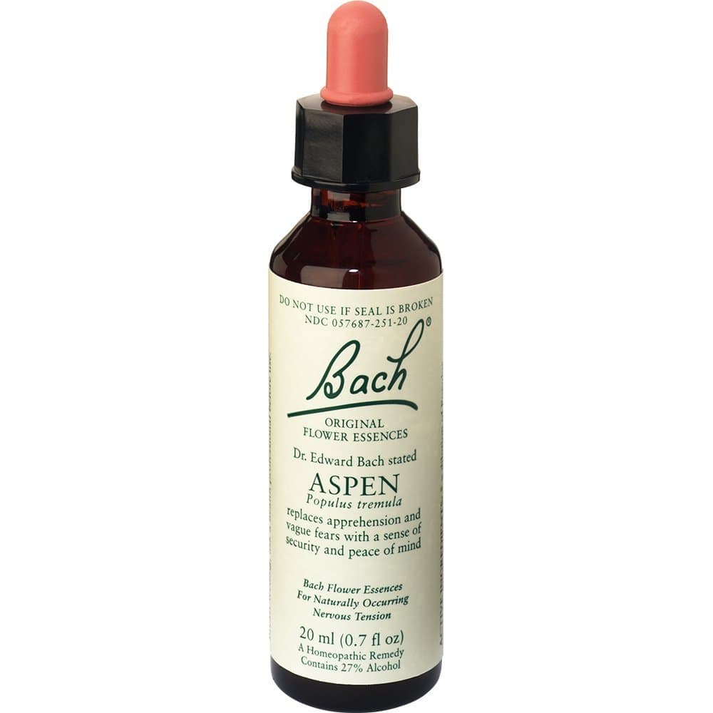 Bach Original Flower Remedies, Aspen - Feel Secure - Natural Homeopathic Flower Essence for Emotional Balance - Vegan, Gluten Free, Sugar Free - 20mL Dropper