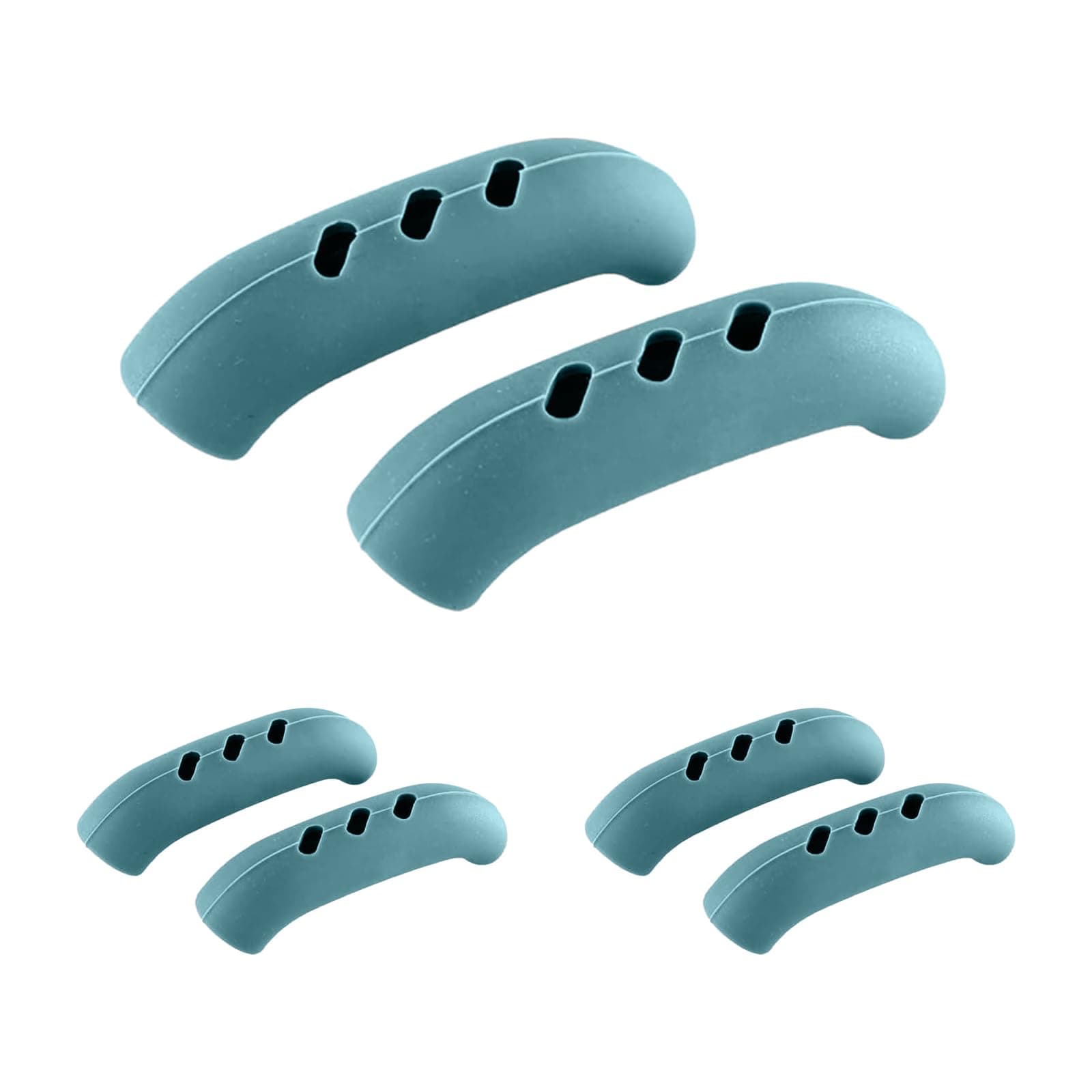 UAIAGM 6 Pack Heat Resistant Silicone Pot Handle Covers Universal Fit for Pots Pans and Skillets Non Slip Grip Protects Hands from Hot Handles (Green)