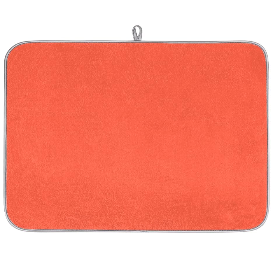 Sabokido Tomato Dish Drying Mat for Kitchen Counter Dish Drying Pad Non-Slip Absorbent Microfiber Drainer Rack Mats for Dishes Pots Pans 16"x18"