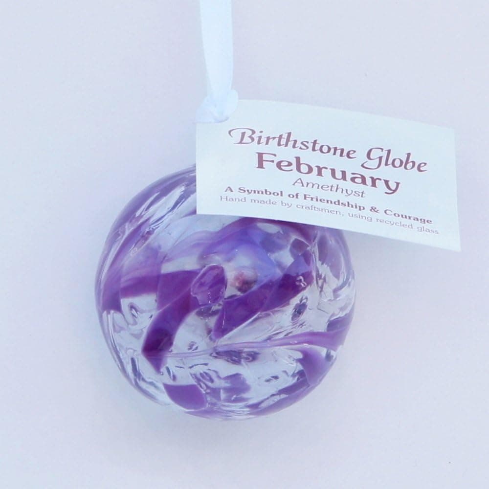 Milford Collection Amethyst Snow Globe - Small, Modern, Purple