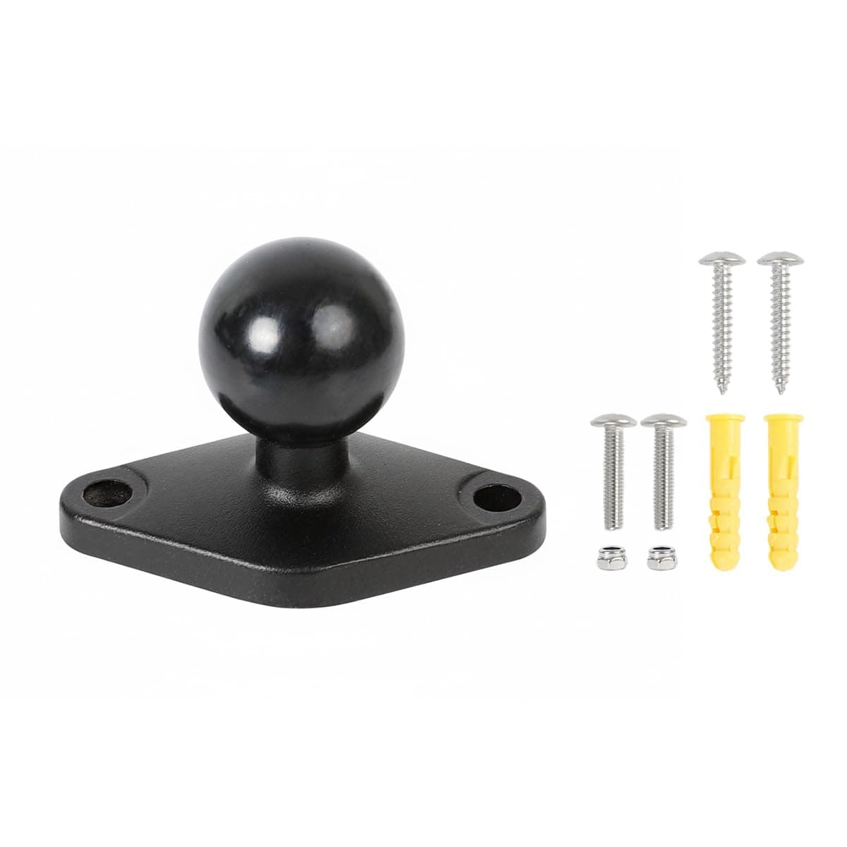 FPN 1'' Ball Mount with Aluminum Alloy Diamond Base, Industry Standard AMPS Hole 1.912'', Compatible with RAM Mounts B Size Double Socket Arm