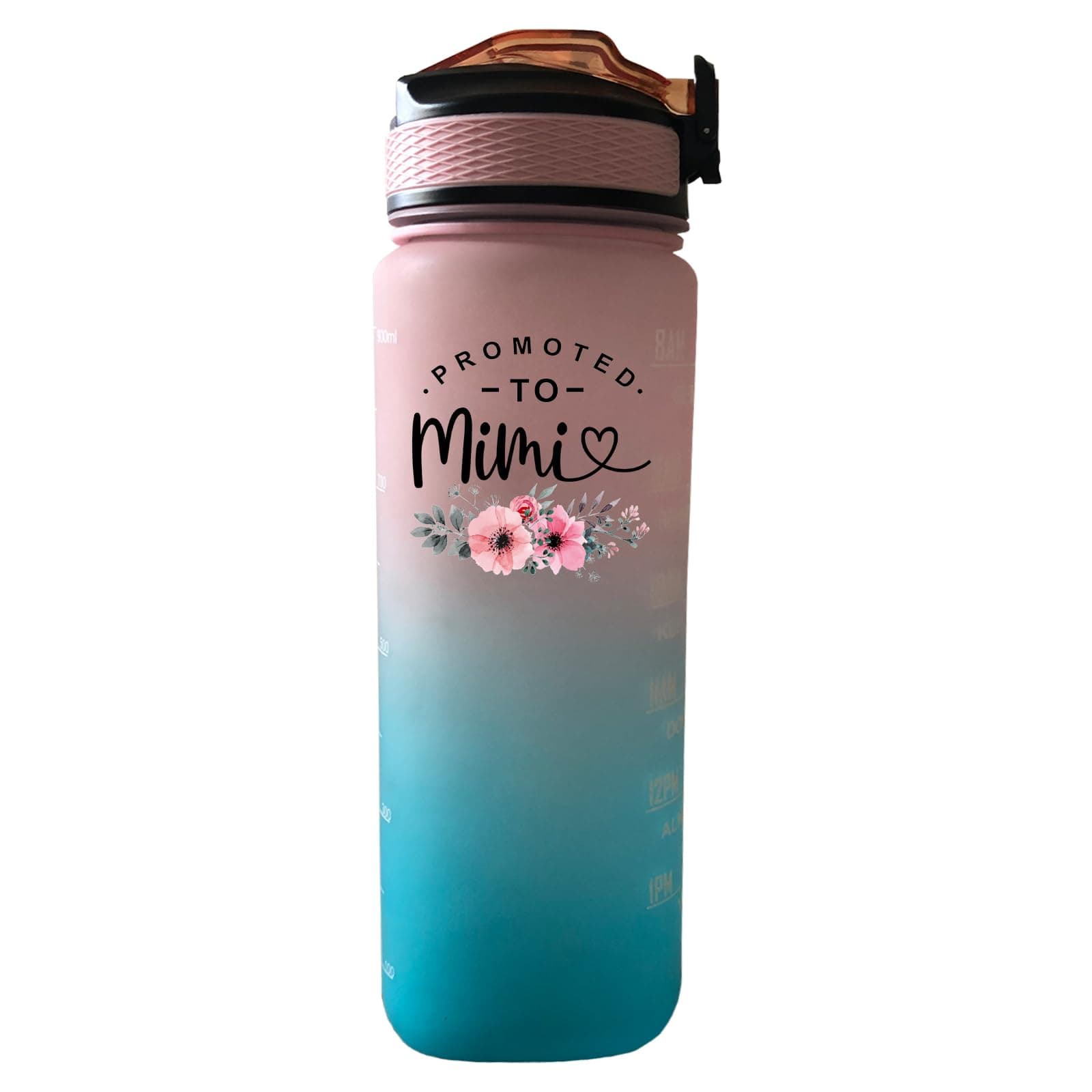 Yipaidel Promoted To Mimi 32oz Motivational Water Bottle with Time Marker & Straw - BPA Free, Leakproof, Portable with Carrying Strap for Gym, Fitness, Hiking, Travel - Ensure Daily Hydration