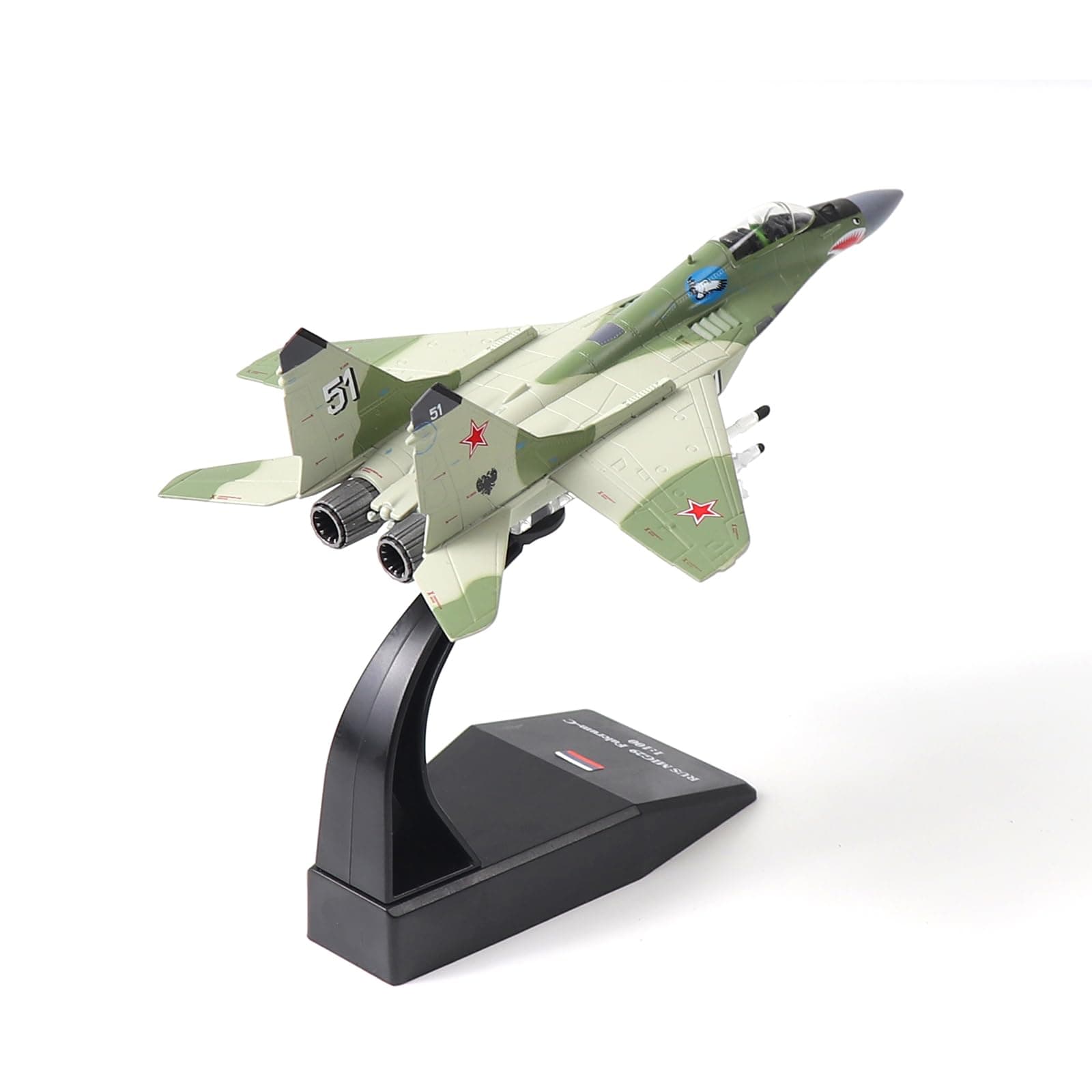 NUOTIE 1/100 MIG-29 Fulcrum Metal Fighter Model Kit Military Simulation Airplane Model Alloy Military Pre-Build Ornaments Suitable for Collection or Gift.
