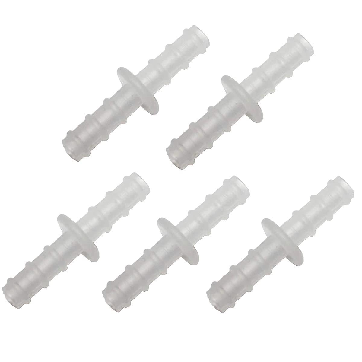 ResOne Oxygen Tubing Straight Connectors, 5‑Pack – Standard 6mm Barbed Male‑to‑Male O2 Hose Couplers for Oxygen Tubing Extensions, Leak‑Resistant, Easy‑Attach Design