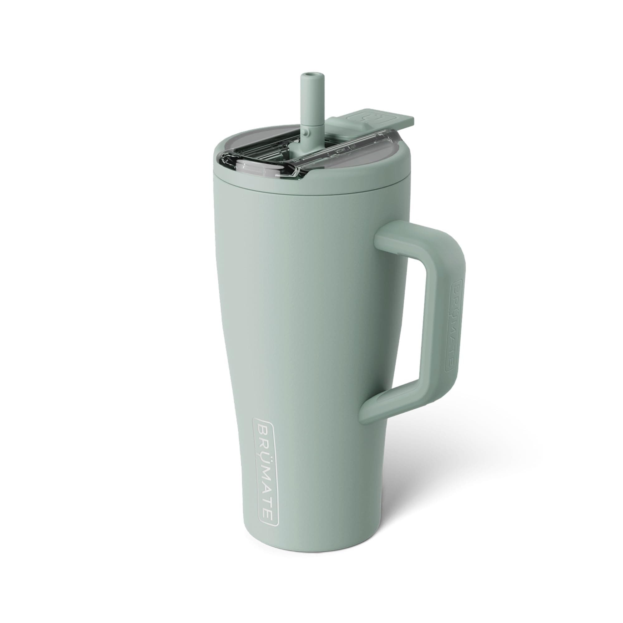 BrüMate Era Flip 30oz Tumbler with Covered Flip Down Straw | 100% Leakproof Insulated Tumbler | Made of Stainless Steel | Cup Holder Friendly Base | 30oz (Sage)
