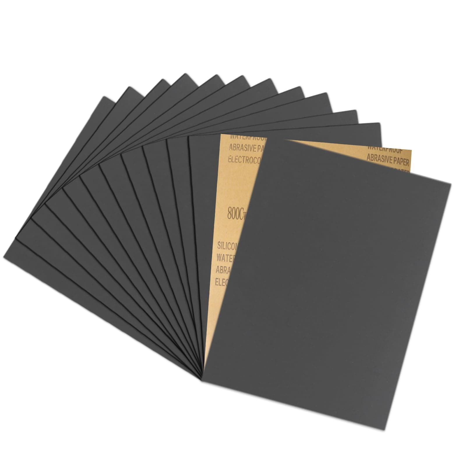 ALPXUXP Wet Dry Sandpaper 800 Grit Waterproof Sand Paper Sheets 9x11 Inch Sanding Paper for Wood Metal Automotive Polishing（15Pcs）
