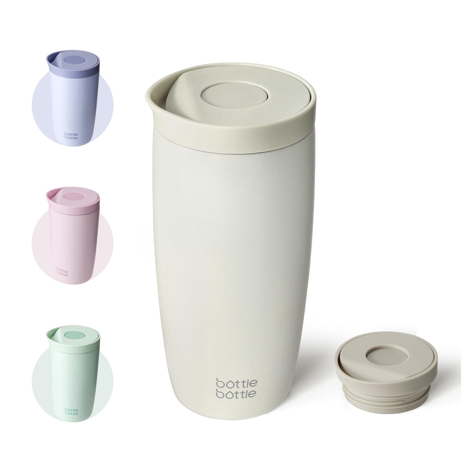 BOTTLE BOTTLE Insulated Coffee Tumbler with Push Button Lid 16oz(Gray)