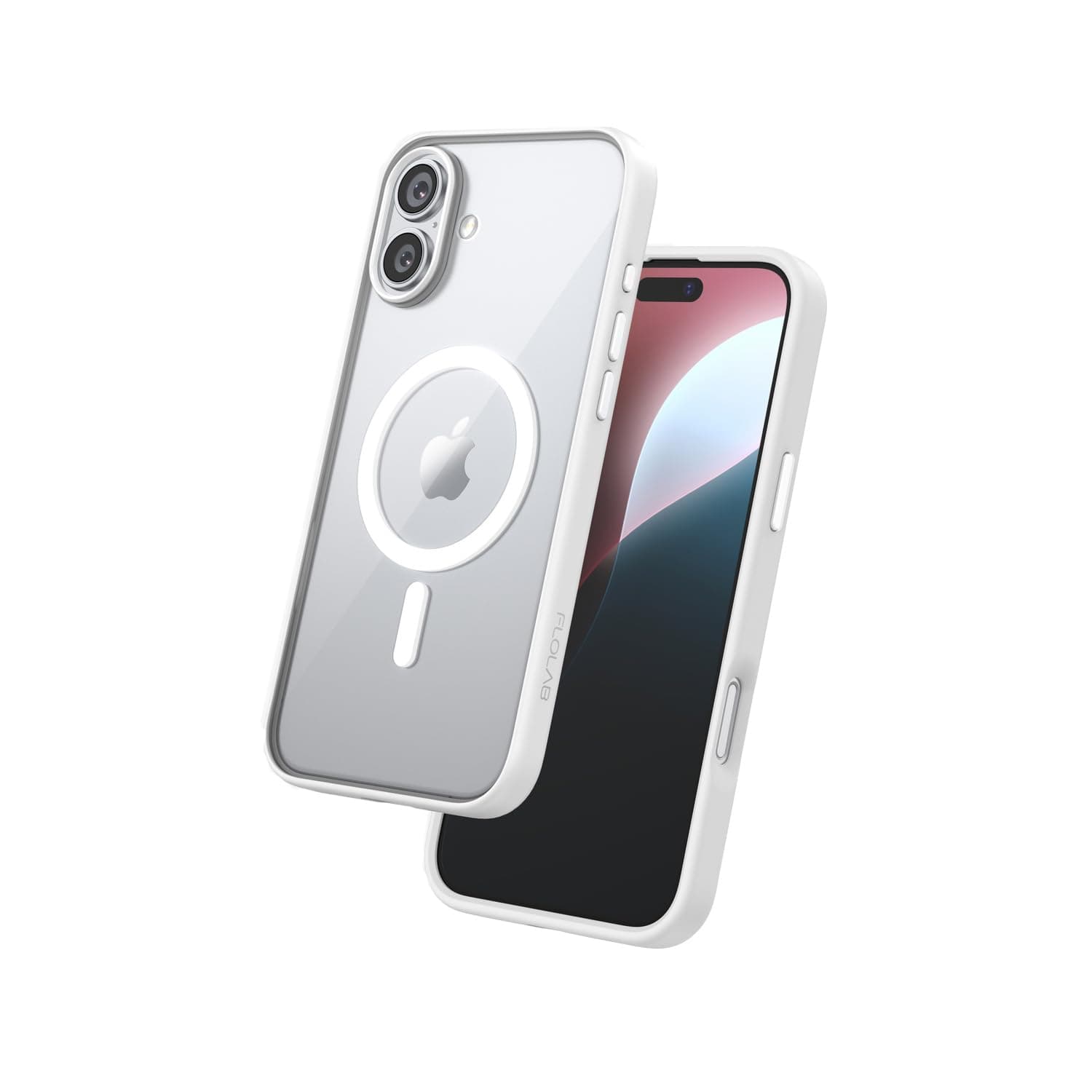 FLOLAB Surtect Tri-Fusion Magnetic for iPhone 16 Plus Case Protective Slim Design Magsafe Compatible Military Grade - White Clear