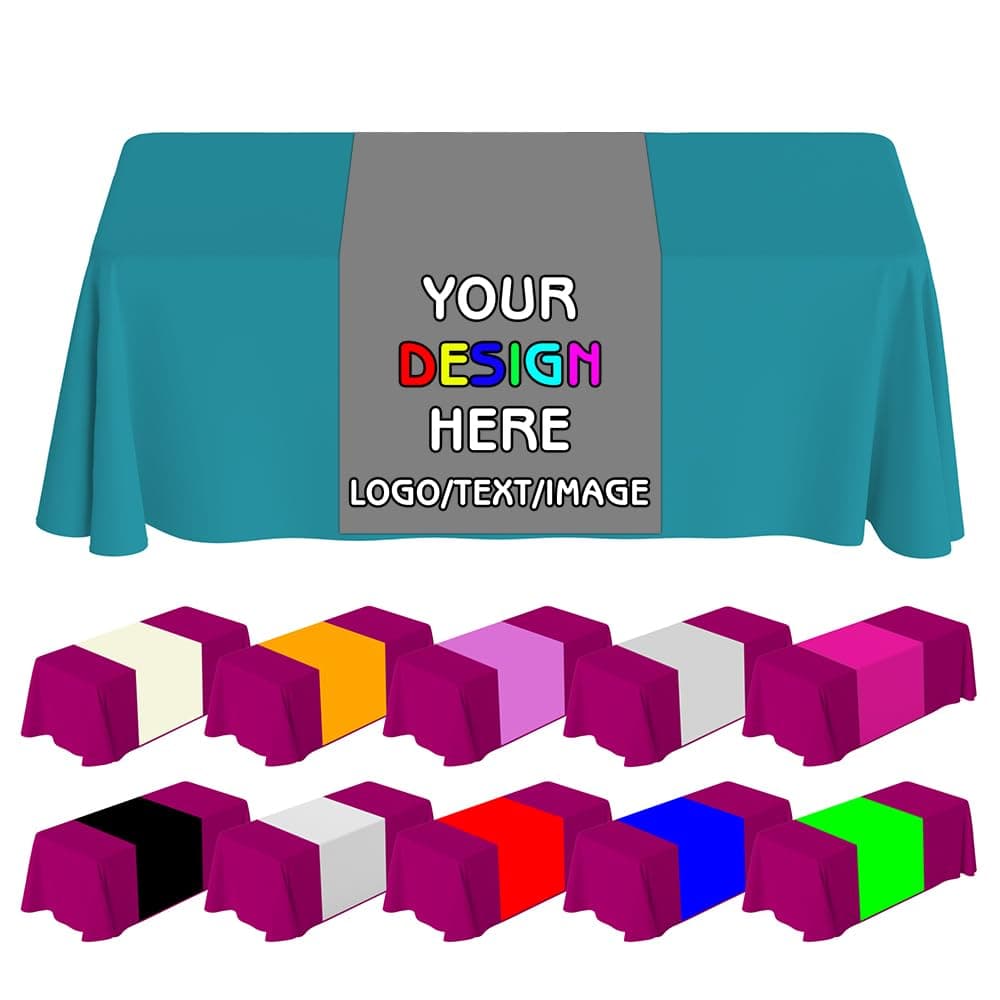 FLZKESN Custom Tablecloth Runners for Wedding Tradeshow Events Design Business Party Christmas Decorations Personalized Printing Table Runners Decor Gifts Style136