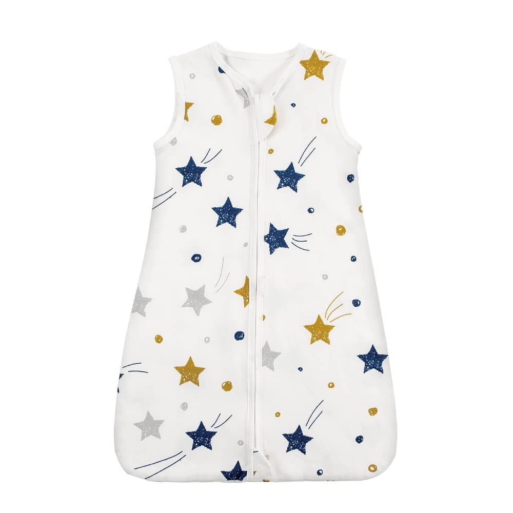 HOUSBAY Baby Wearable Blanket Summer Sleep Sacks 1 Pack Unisex Toddler for 9-18 Months 0.5 TOG with 2-Way Zipper (Space, Small（65cm）)