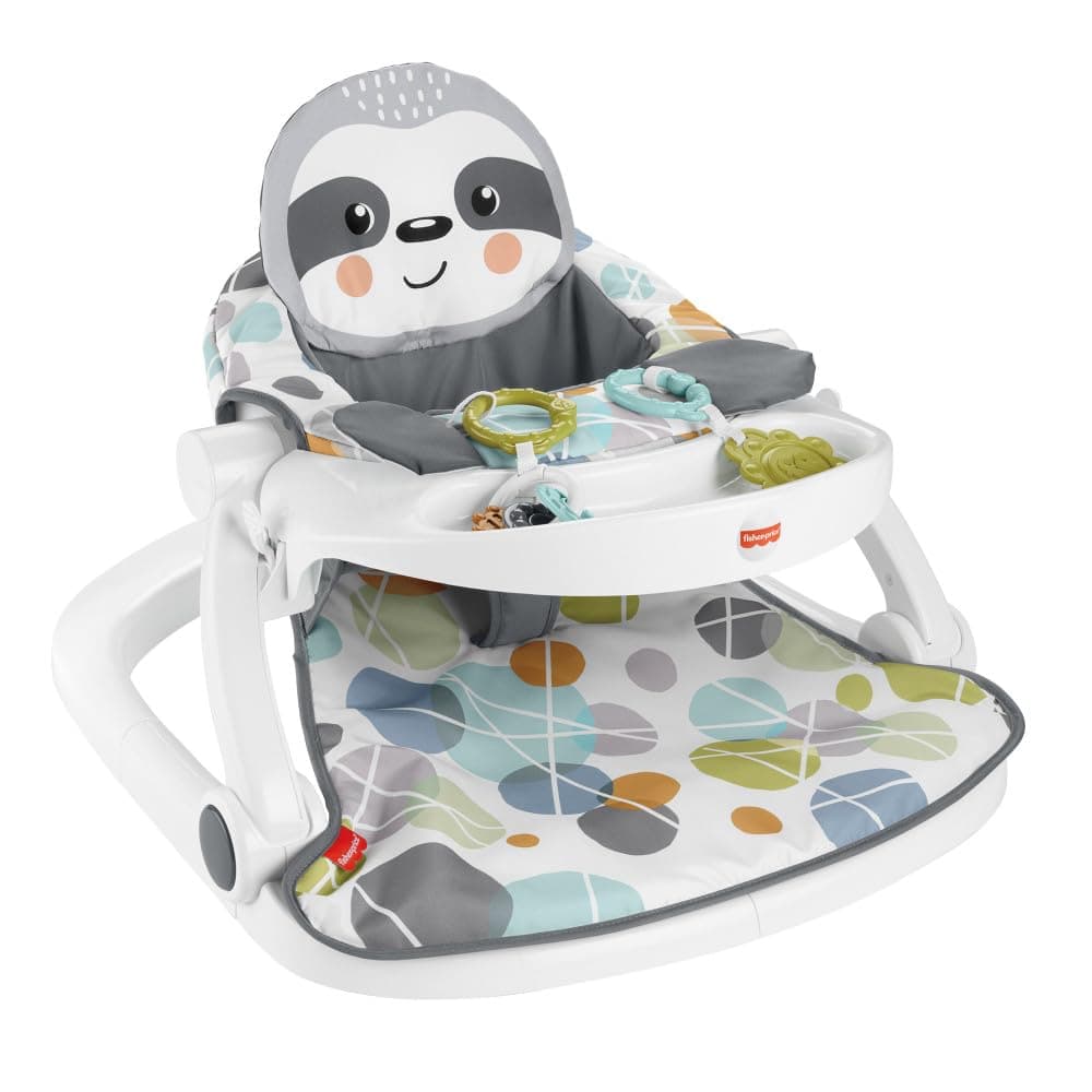 Fisher-Price Sit-Me-Up Floor Seat with Snack Tray, Plush Sloth Theme