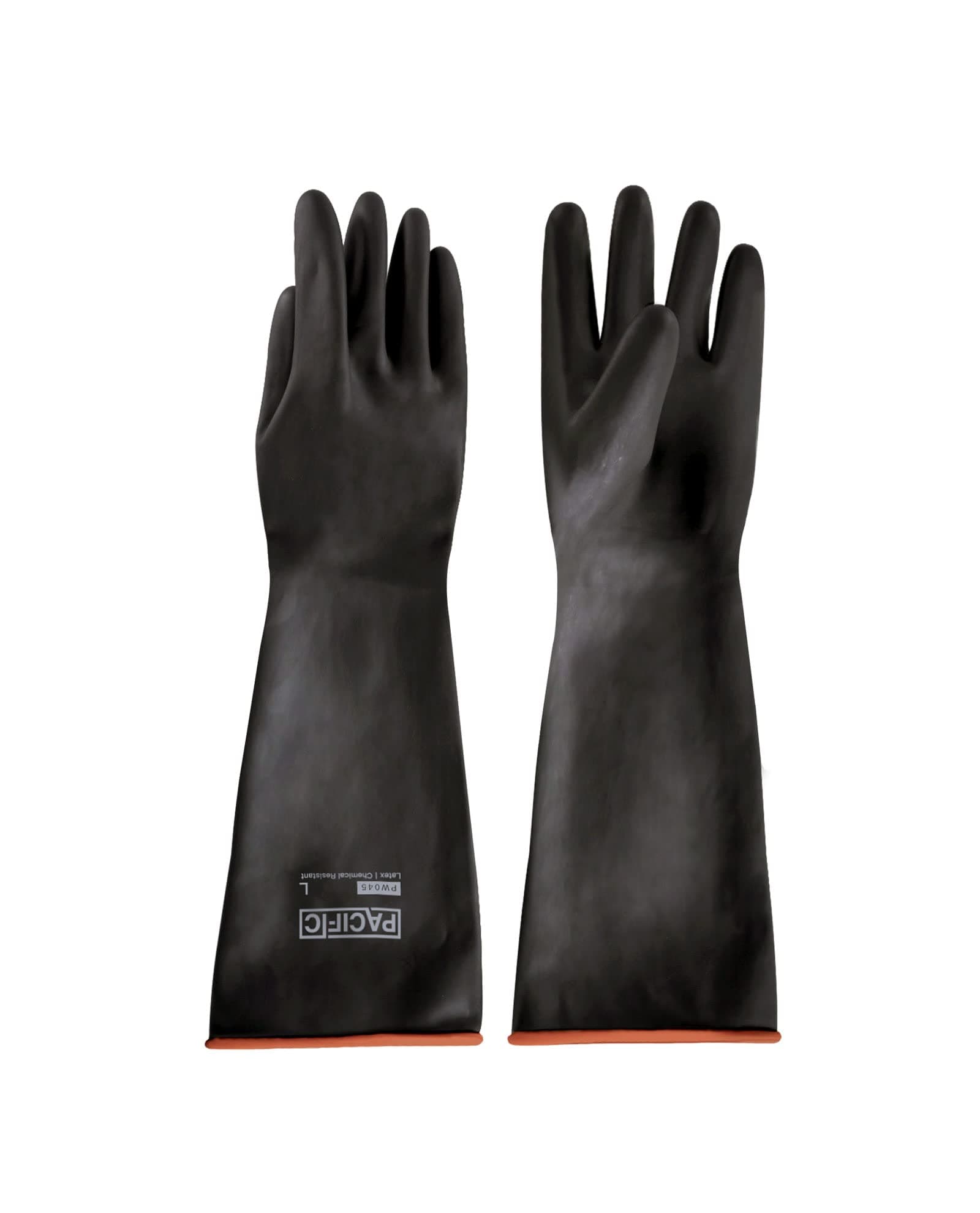 PACIFIC PPE Heavy Duty Chemical Gloves Long Latex, Against Alkali&Oil, 18"