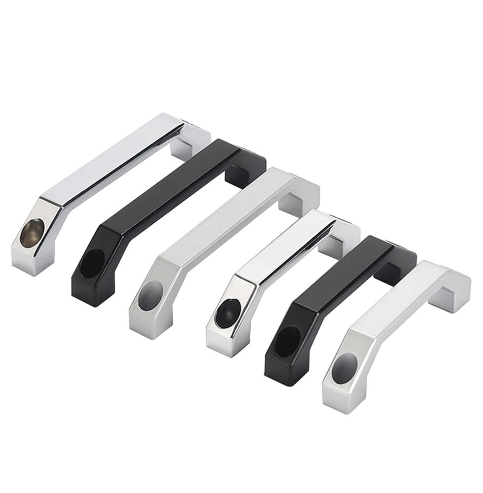U-type Ls520 Aluminum Alloy Handle Black Cabinet Handle Square Furniture Hardware Stainless Steel Cabinet Wardrobe DrawerLS06 1Pcs (Color : 100mm Hole spacing, Size : Black)
