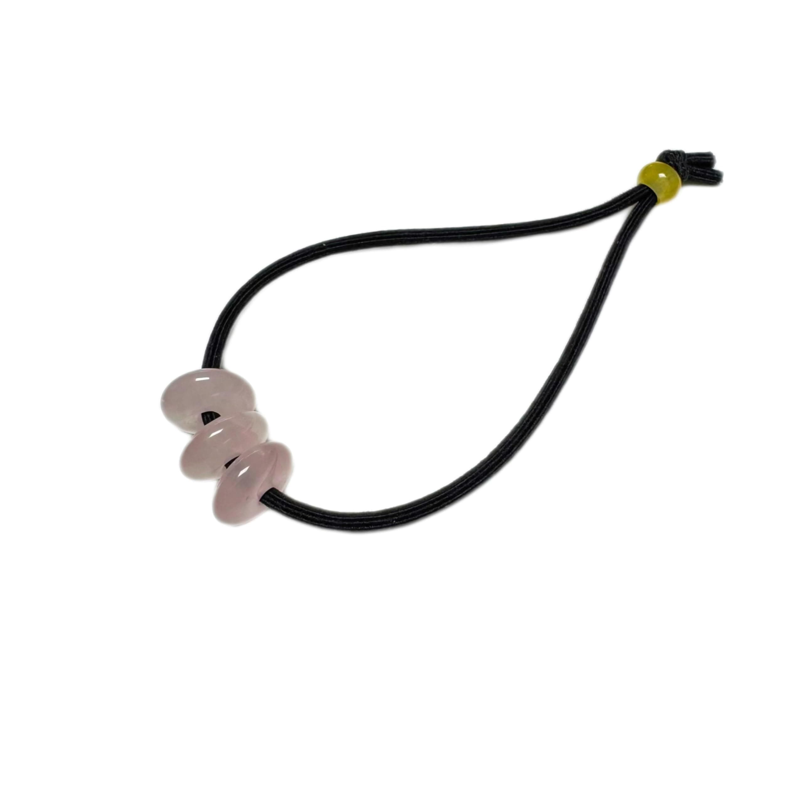 Nutty Natte Elastic Hair Tie for Women Real Gemstone beads Ponytail Holders Hair Accessories hair elastic tie for Women Men (Rose Quartz)
