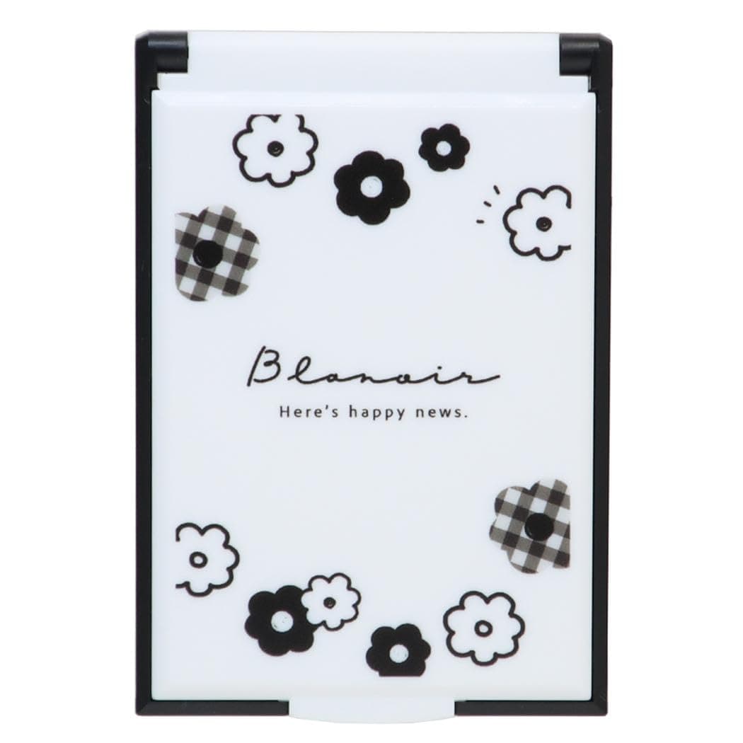 Cameo Japan 231374 Mirror, Small, Card Mirror, BLANOIR Check Daisy