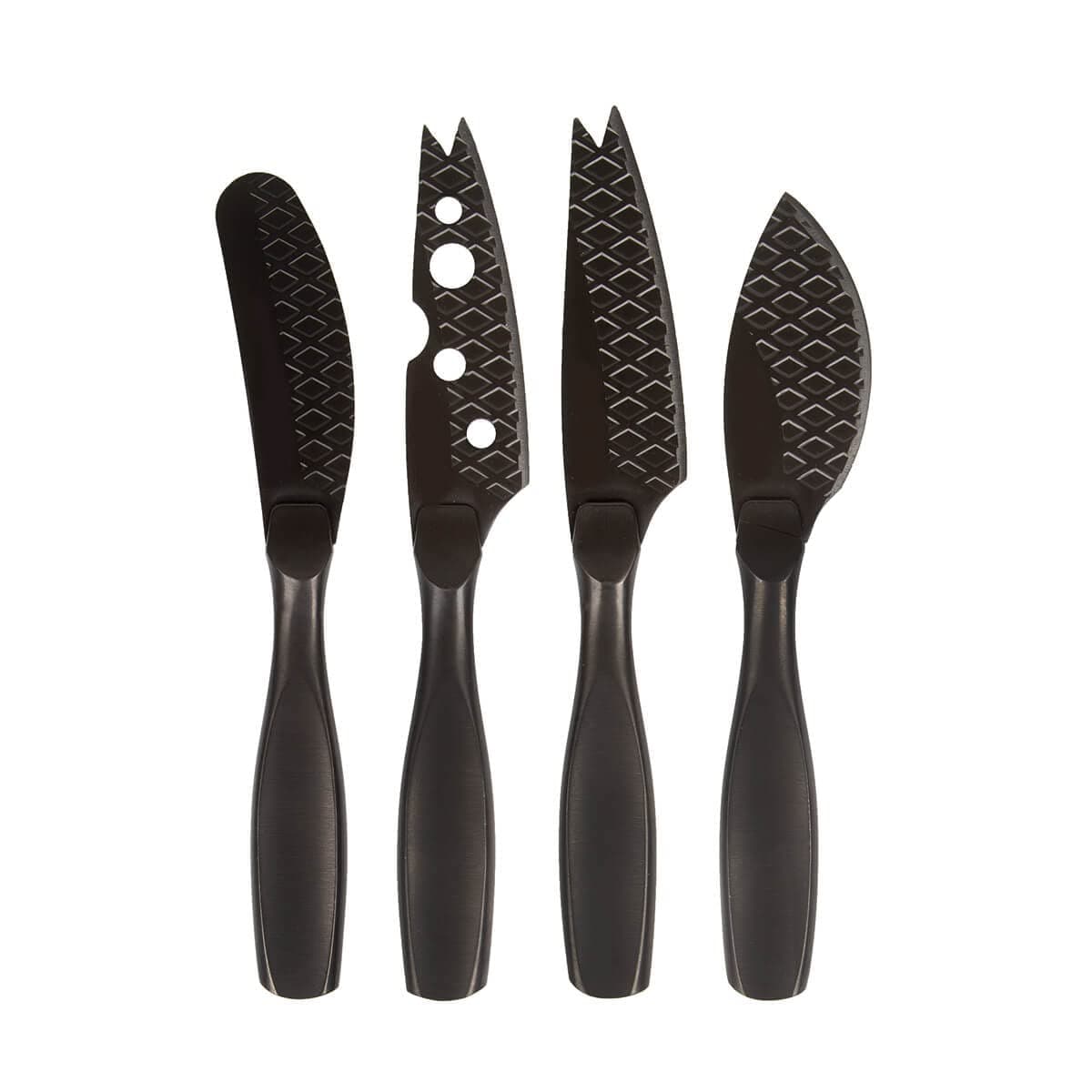 BOSKA Stainless Steel Cheese Knife Set - Monaco+ Black - Multi-Functional Cheese Slicer - Silver Non-Stick - Dishwasher Safe - Kitchen Cooking