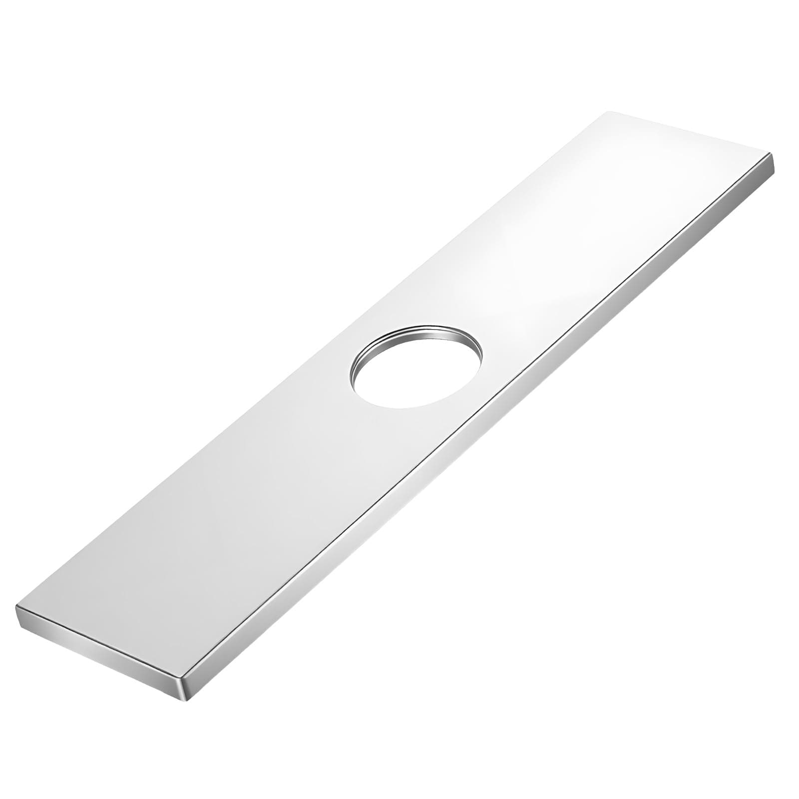 Faucet Hole Cover, 10" Faucet Deck Plate Rectangle 304 Stainless Steel Kitchen Bathroom for 1 or 3 Hole Bathroom Vanity Sink