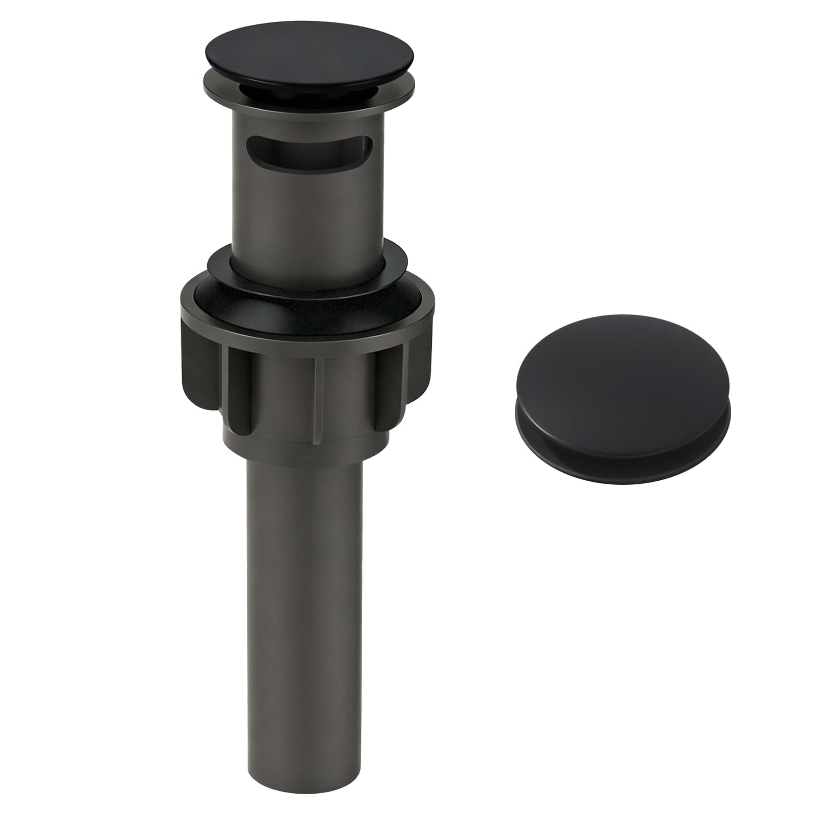 ARCORA Bathroom Sink Drain with Overflow - Matte Black Pop Up Drain for Bathroom Sink, Lavatory Vessel Vanity Sink Stopper for 1.6"-1.9" Sink Hole