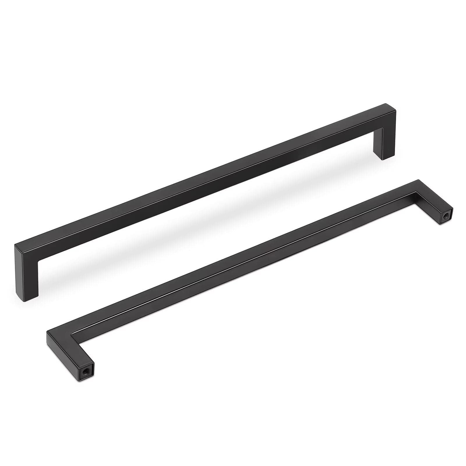 Gobrico 5 Pack Square Corner Bar Kitchen Cabinet Handles 10 inch Cabinet Pulls, Drawer Pulls for Bathroom and Bedroom, Stainless Steel Furniture Handles Hole Centers 256mm
