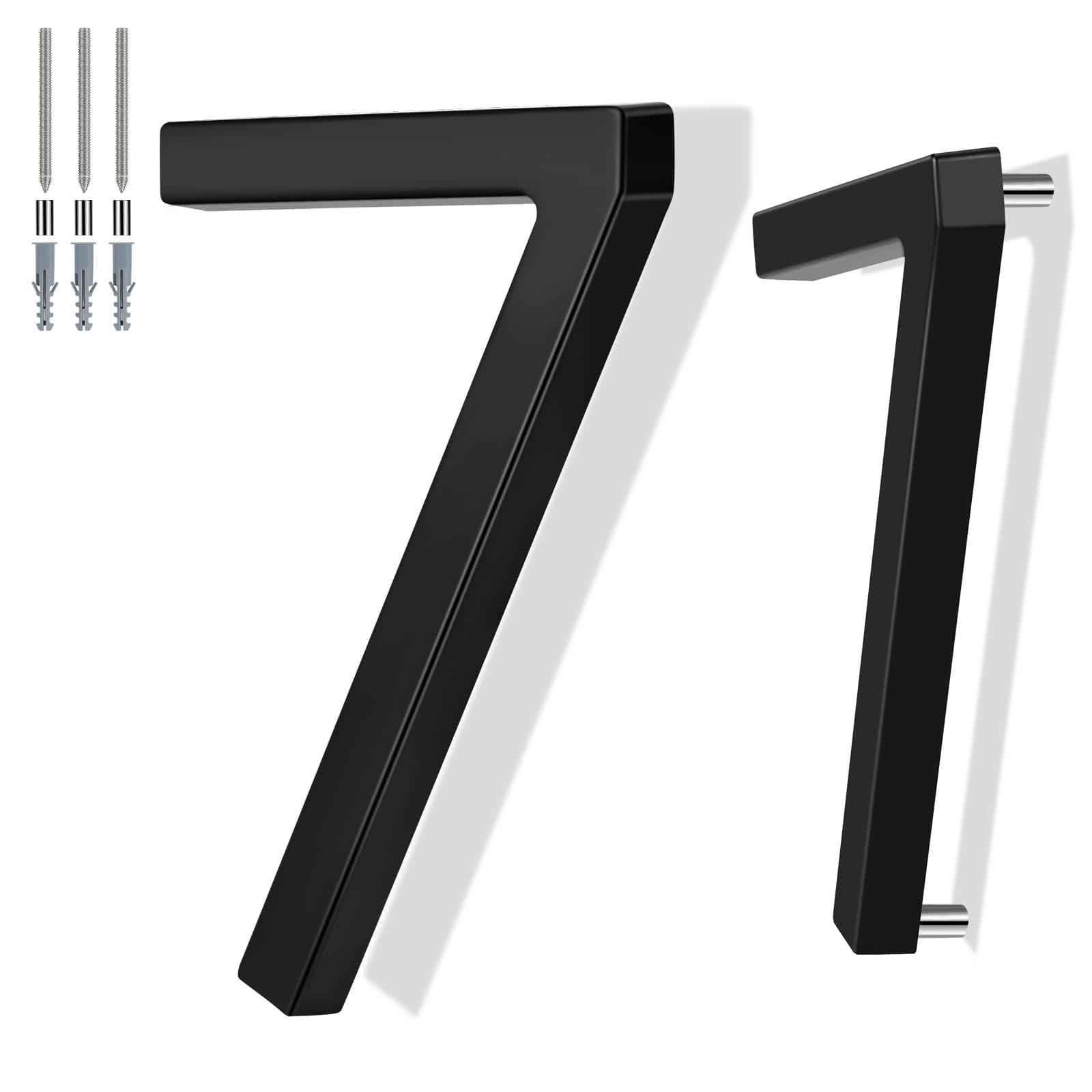 6 Inch Floating House Number Metal Modern Anti-Rust House Address Numbers for Outside with For Mailbox Yard Home Front Door Zinc Alloy Black, 911 Visibility Signage (7)
