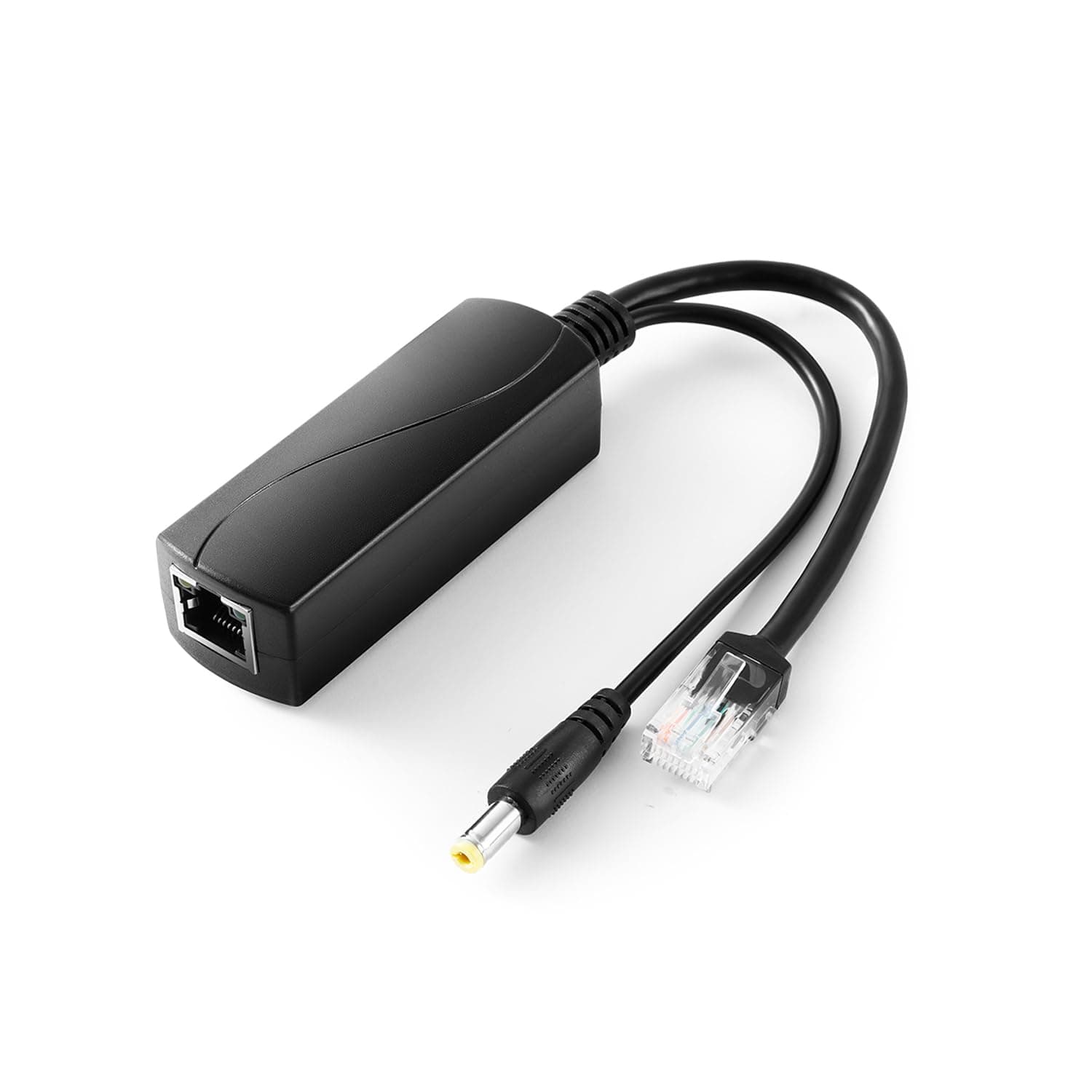 Active PoE Splitter 12V 1A Output with IEEE 802.3af Standard Compliant 10/100Mbps Power Over Ethernet Splitter Adapter for Security IP Camera CCTV Surveillance Device 5.5x2.1mm (PS5712P Black)