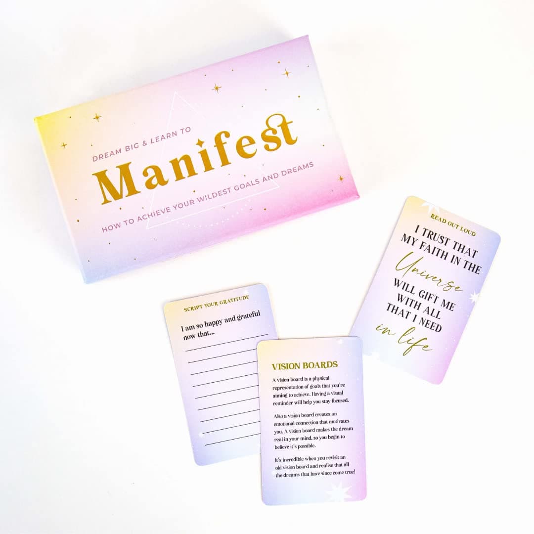 Gift Republic Manifest Cards | 100 Affirmation & Manifestation Cards | Mindfulness & Wellbeing Card Pack | Self Love, Positivity & Personal Growth Gift