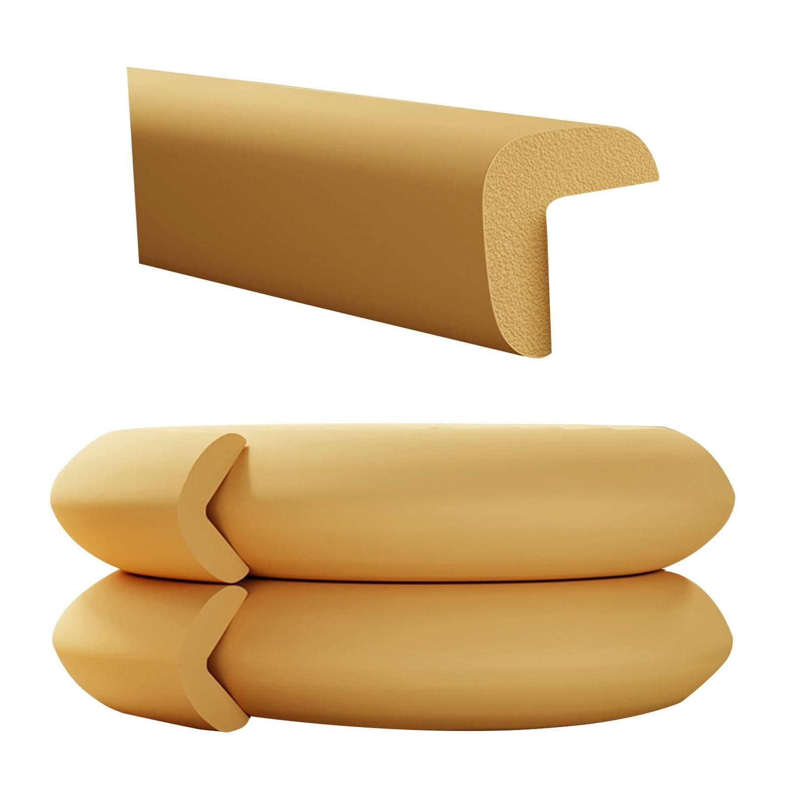 Heavy-Duty Soft Foam Furniture Edge Bumper Guards, Guard Anti-Collision Bar Protector, 3M Pre-Taped Corners, for Metal Frame Desk Counter Sharp Corners(Brass,20M)