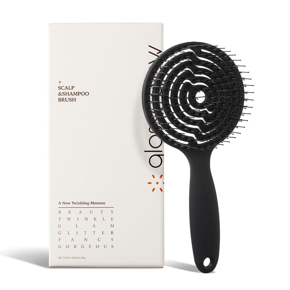 GLGL Premium Scalp & Shampoo Brush for Curly & Wet Detangle Hair. Round Pin Tip Type for Massaging Scalp Smooth. Made in Korea