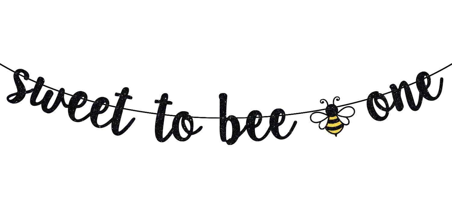 Sweet to Bee One Banner, Happy 1st Bee Day, Sweet 1st Birthday, Bumble Theme 1st Birthday Party Decorations