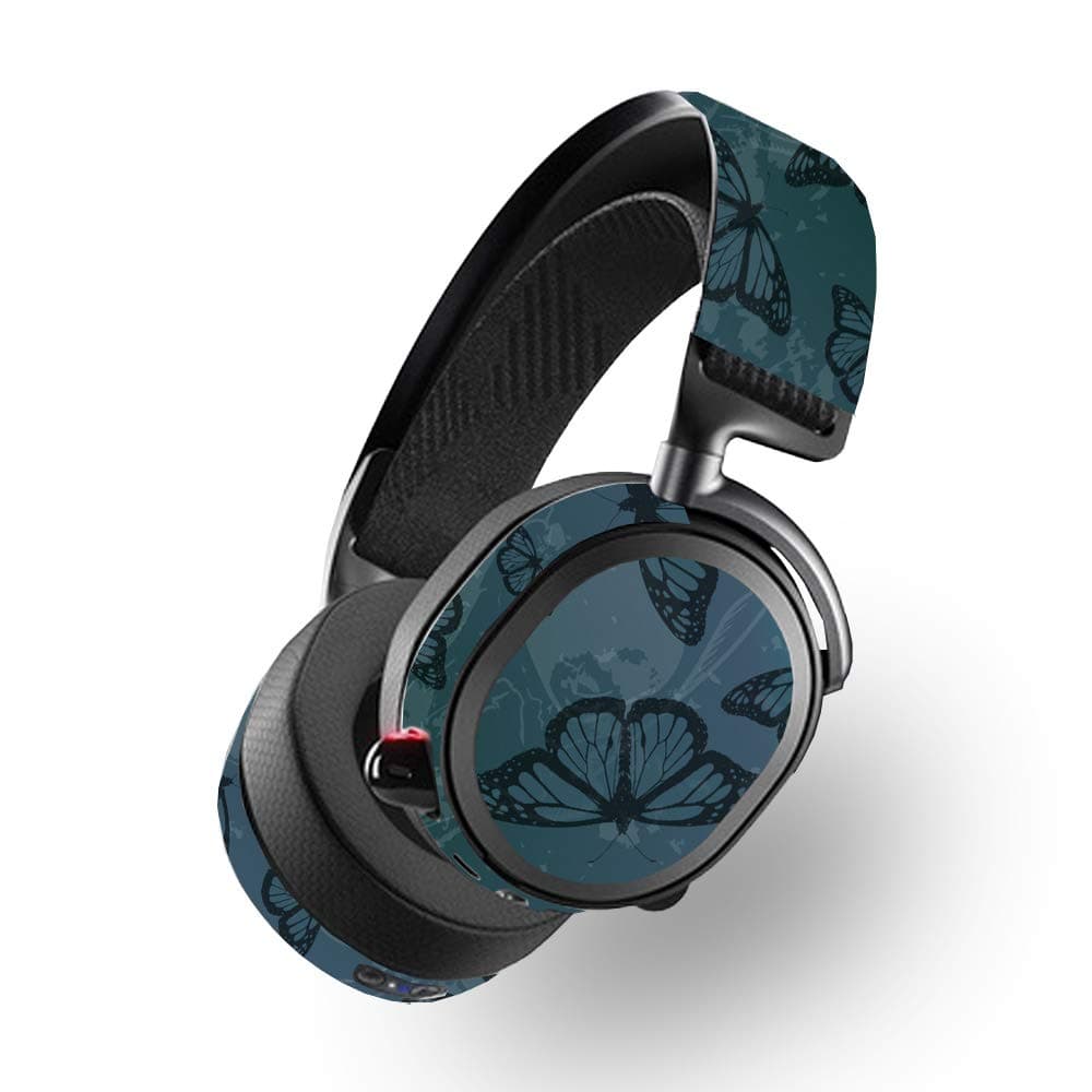 MightySkins Skin for SteelSeries Arctis Pro Wireless - Dark Butterfly | Protective, Durable, and Unique Vinyl Decal wrap Cover | Easy to Apply, Remove, and Change Styles | Made in The USA