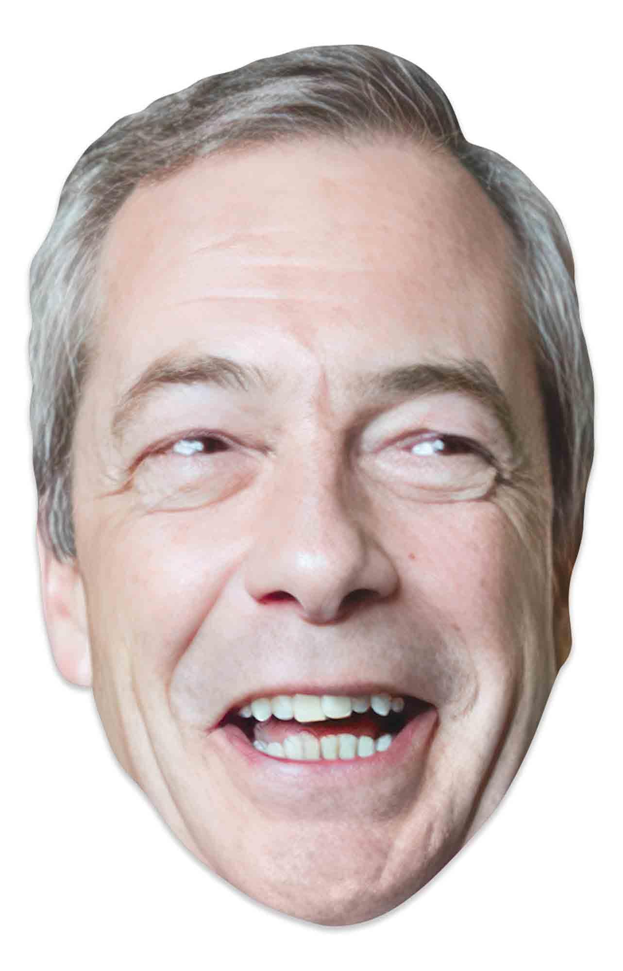 Star Cutouts SM467 Nigel Farage Cardboard Face Mask – Political Costume Fancy Dress