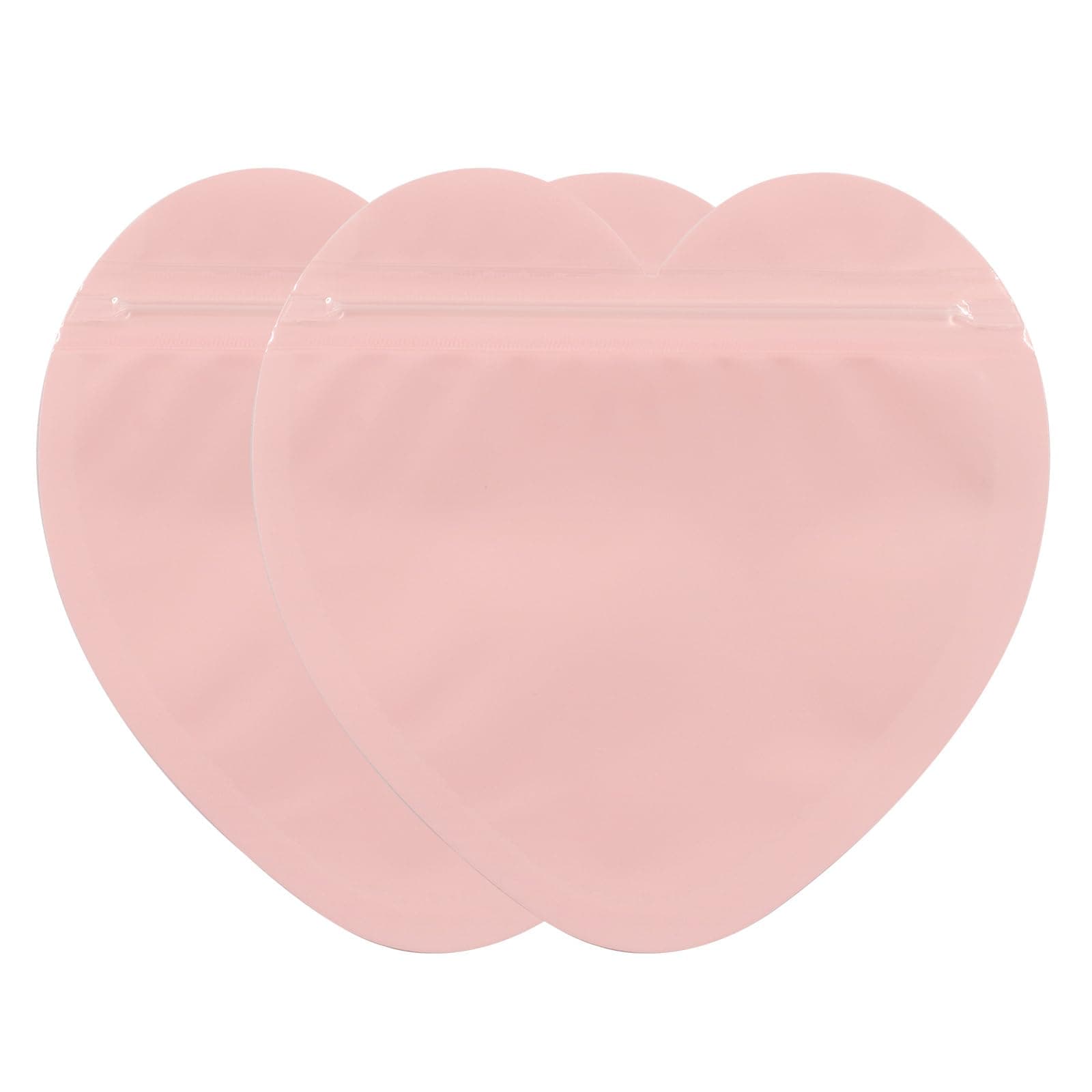 Unlorspy 100Pcs 4Inch Pink Heart-Shaped Mylar Bags