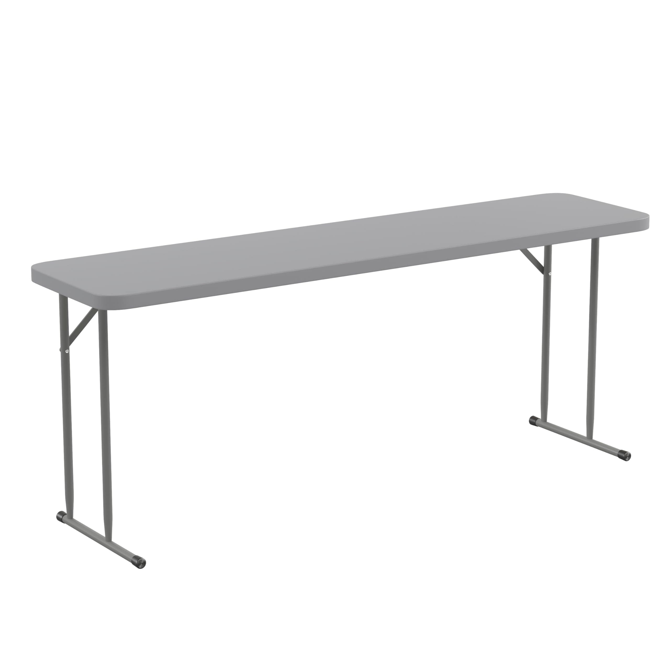 Flash Furniture 70.8 Inch Gray Plastic Folding Training Table, Grey, 70.8''Dx18''Wx29''H
