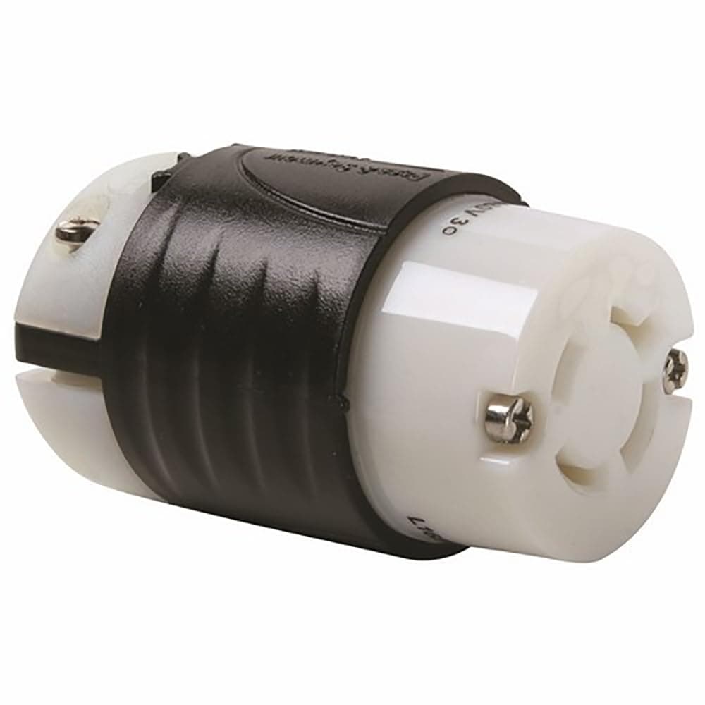 Legrand Pass & Seymour L1620C Turnlok Industrial Spec Grade Locking Connector, 20 Amp 3 Phase 480V, NEMA L16-20R, Black/White (1 Count)