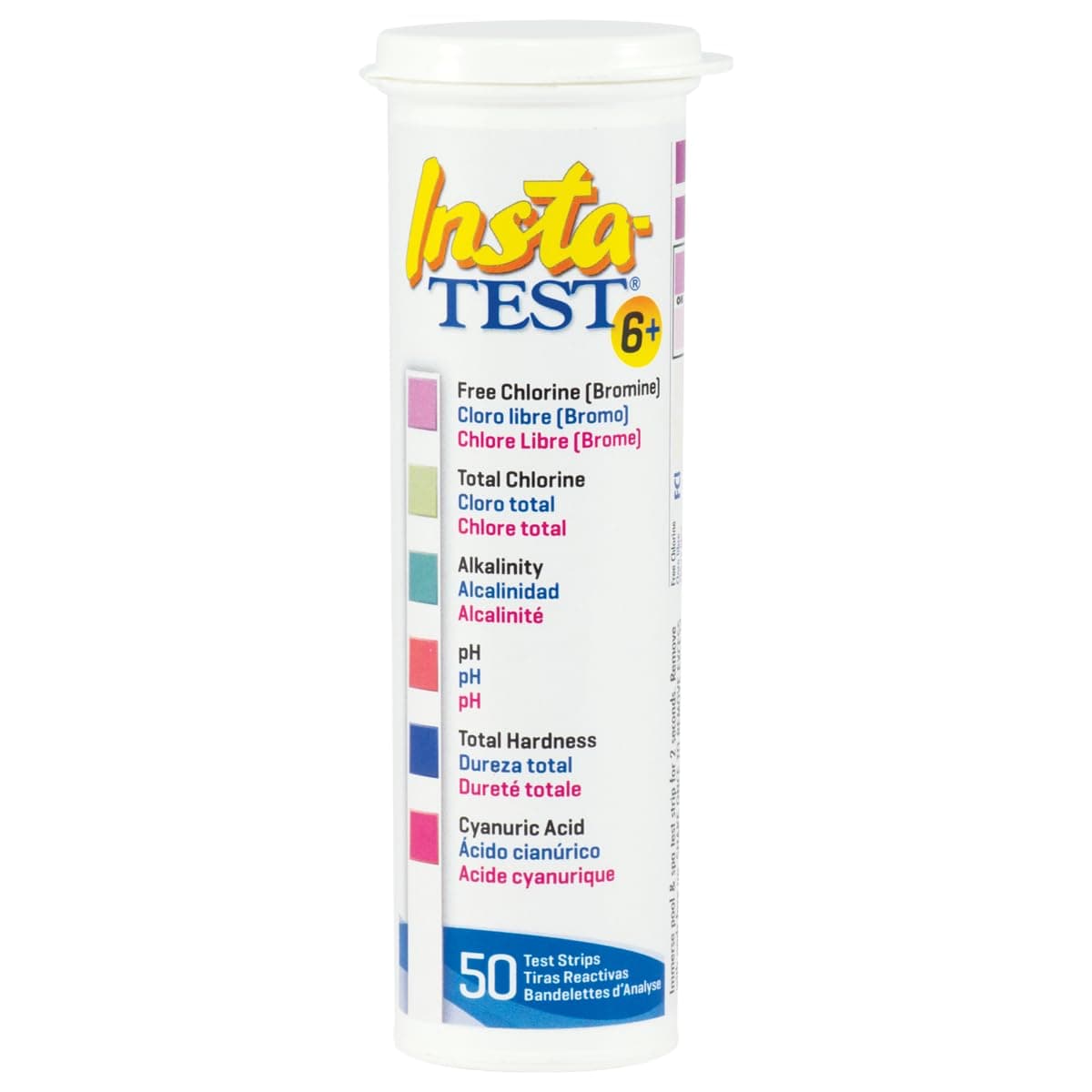 Lamotte Insta-Test 6 Way Pool & Spa Test Strips, 3028, Free Chlorine, Bromine, Total Chlorine, Total Alkalinity, pH, Total Hardness, and Cyanuric Acid 50 ct