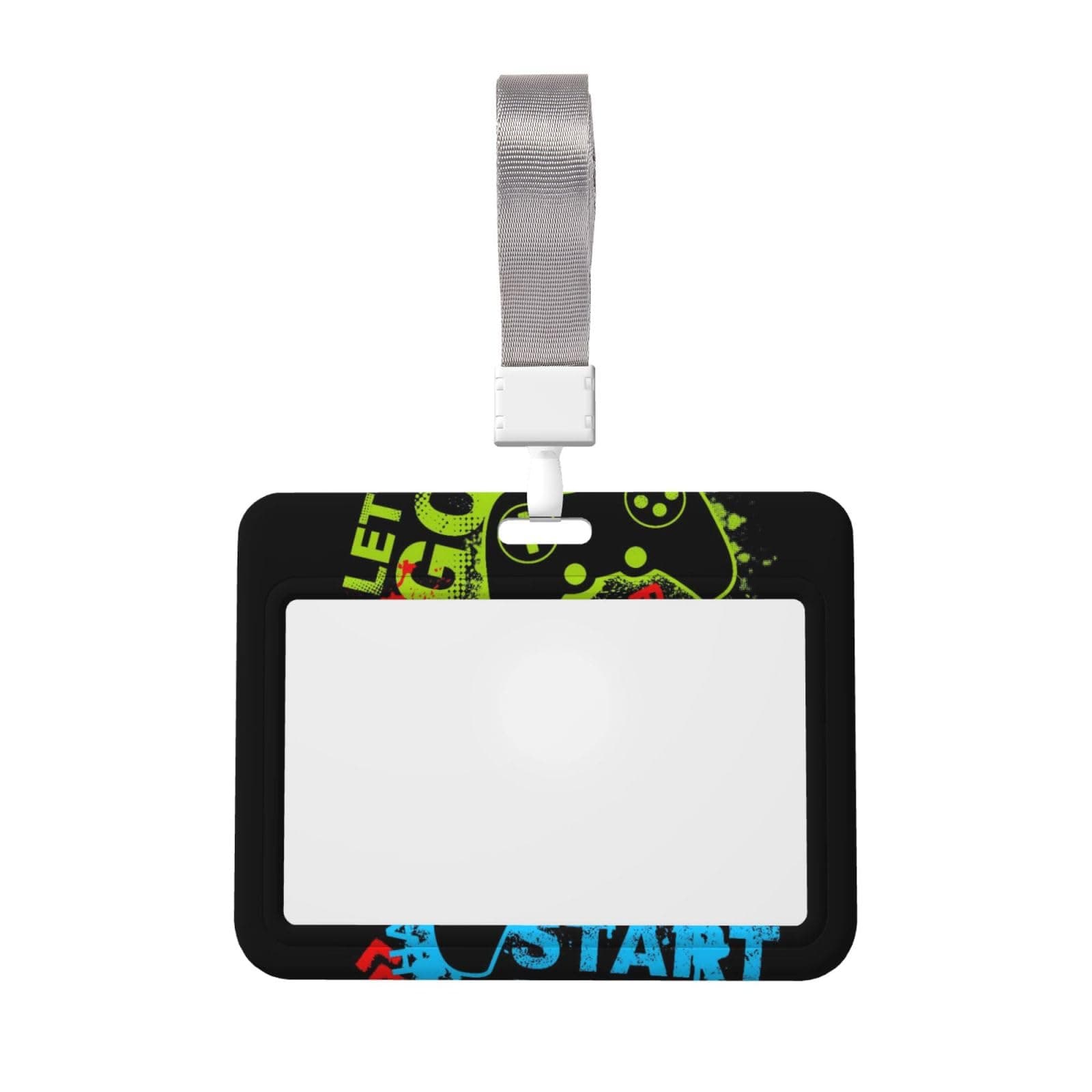 Video Gamer Joystick Play Video Game Abs Hard Vertical Plastic Card Sleeve with Transparent Window, Suitable for Id Card, Credit Card, Key Card, Driver's License and Pass