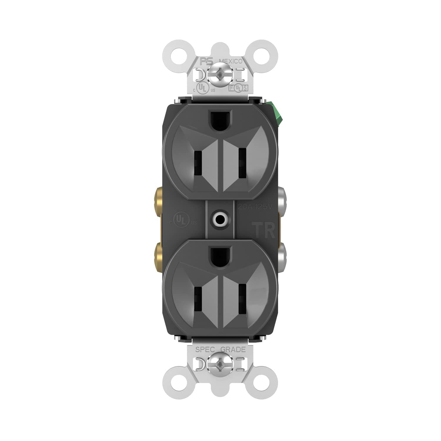 Legrand - Pass & Seymour TR5262BKCC12 Receptacle Duplex Tamper Resistant Back and Side Wire 15-Amp/125-volt, Black
