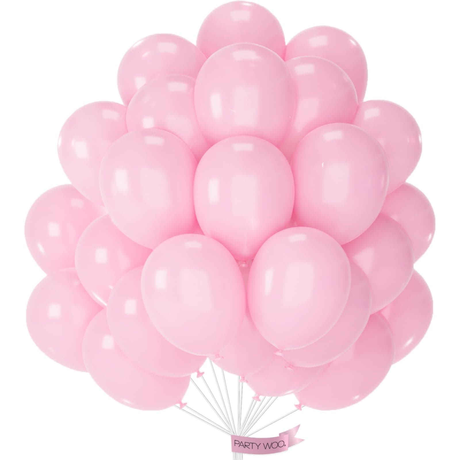 PartyWoo Baby Pink Balloons, 50 pcs 12 Inch Pink Balloons, Pink Balloons for Balloon Garland or Balloon Arch as Birthday Party Decorations, Wedding Decorations, Girl Baby Shower Decorations, Pink-Y48