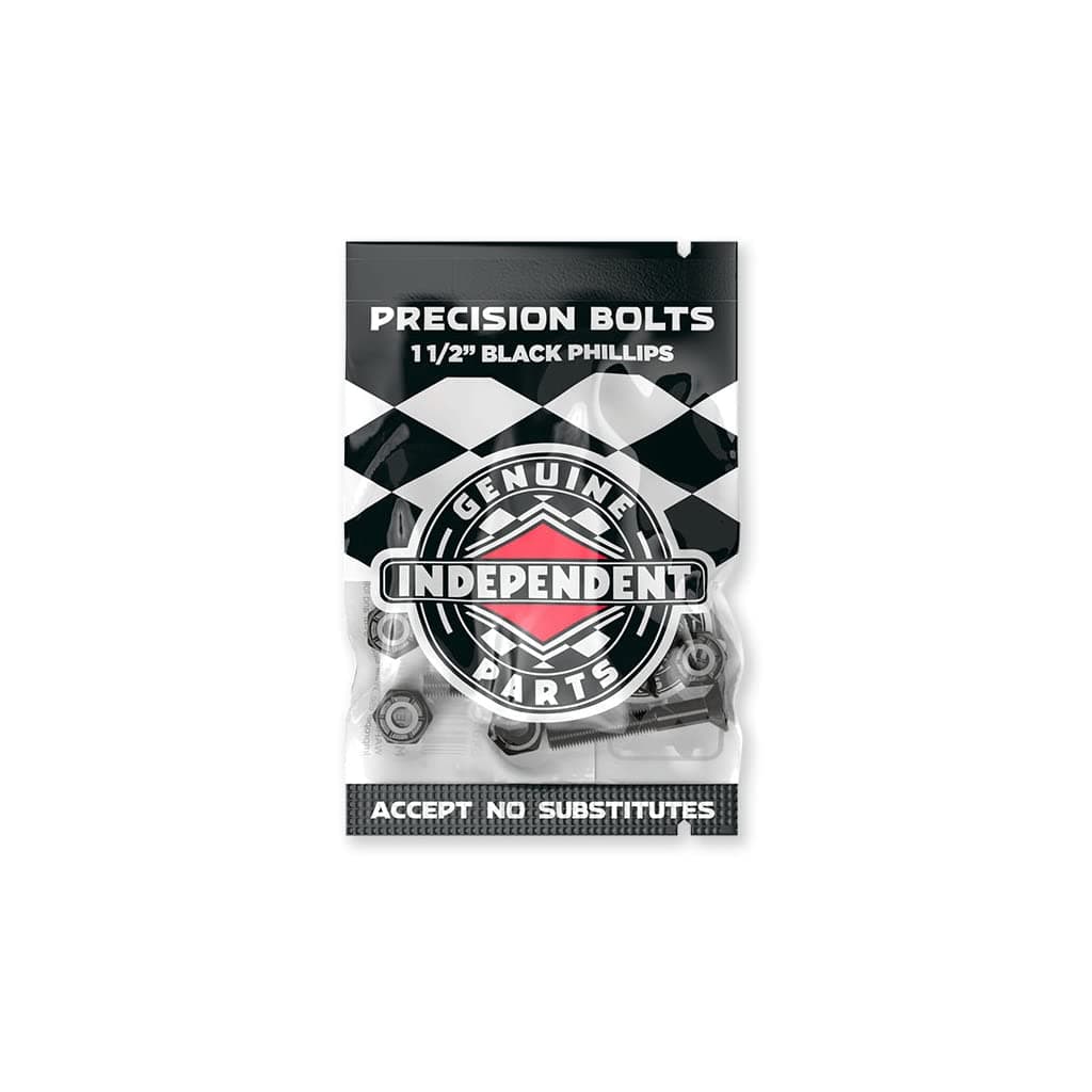 Independent Genuine Parts Cross Bolts Standard Phillips Skateboard Hardware (Black/Black, 1 1/2")