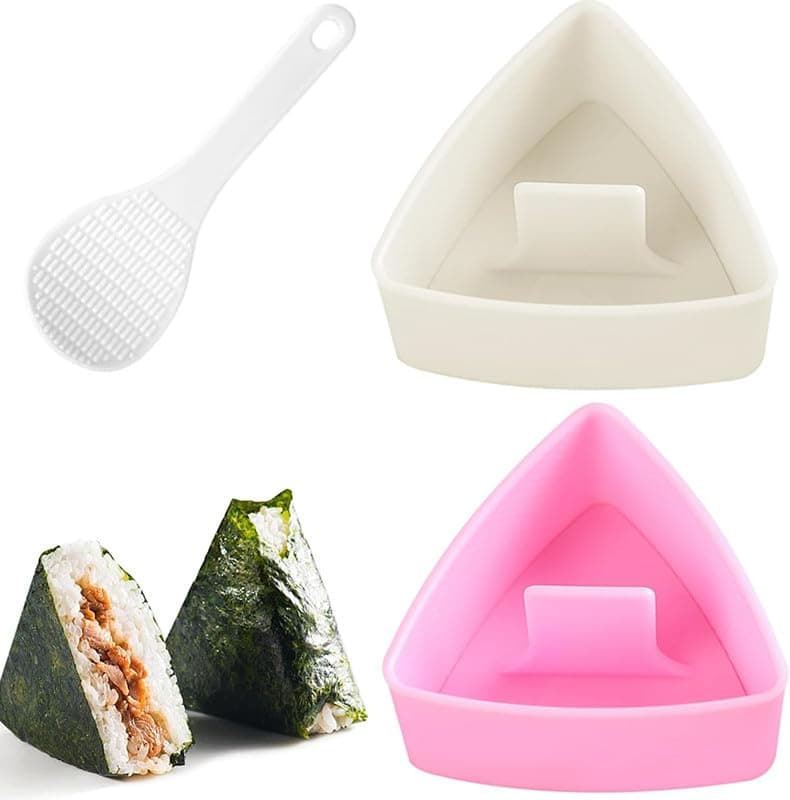 3Pcs Onigiri Triangle Rice Ball Maker, Plastic Triangle Rice Ball Mold Musubi Maker Press, Non Stick Making Machine Sushi Press, Sushi Press Mold With Triangular Shape for Home DIY
