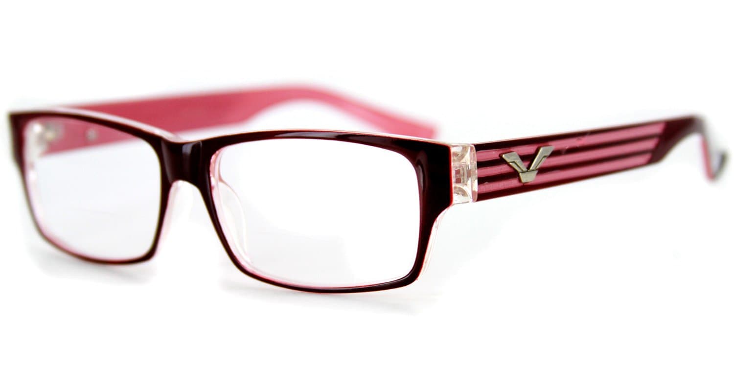 Aloha Eyewear Viewpoint Fashion Bifocal Readers with Vintage Retro Design for Youthful, Stylish Men (Brown & Pink +1.00)