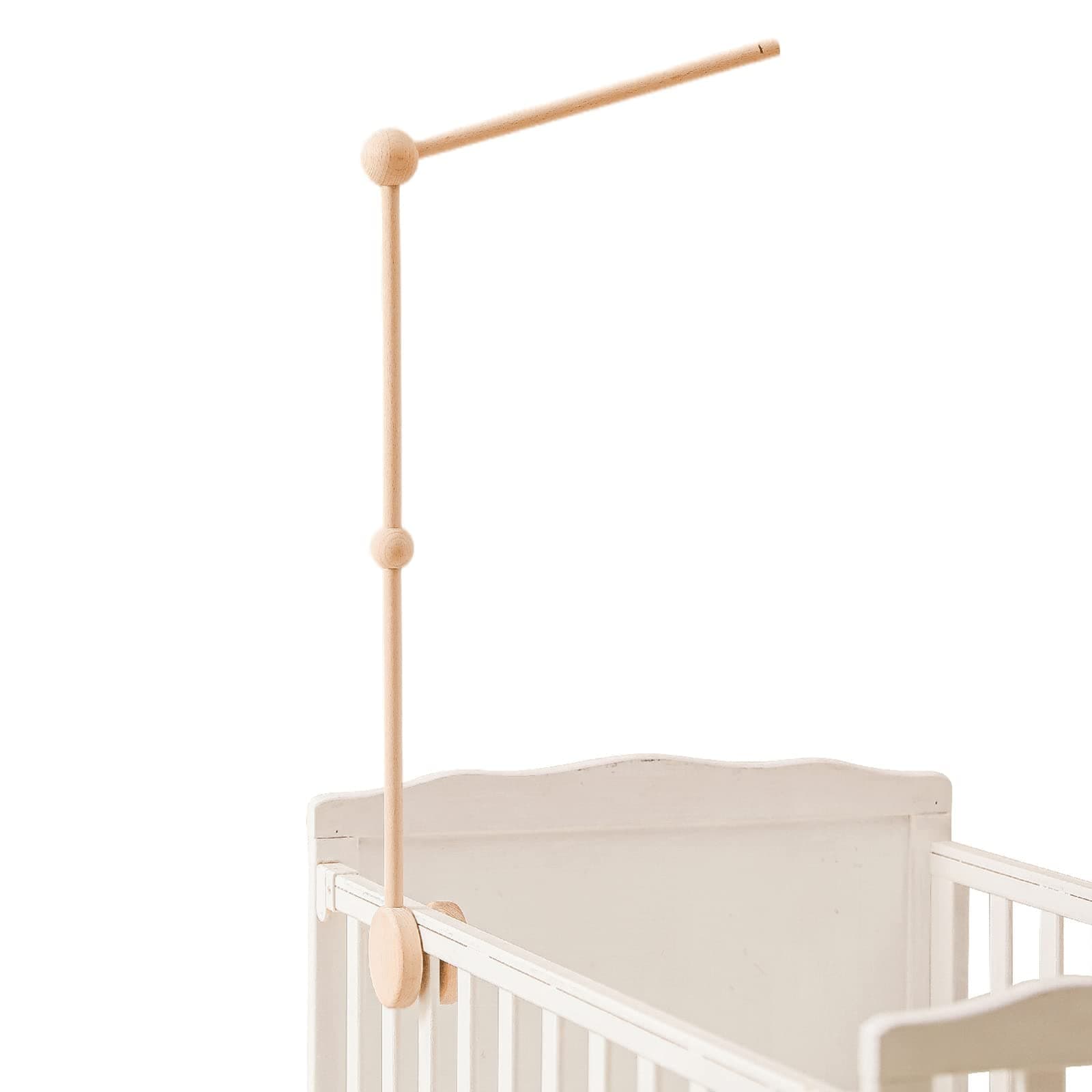 Crib Mobile Arm - 27 Inch Mobile Arm for Crib Wooden Mount Mobile Hanger for Baby Nursery Decor ( Crib Mobile Holder )