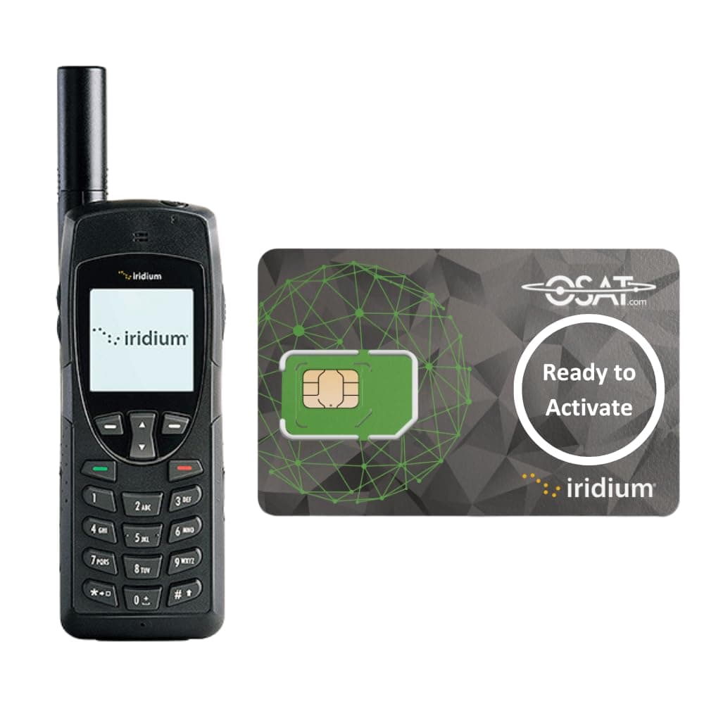 OSAT Iridium 9555 Satellite Phone with a Prepaid SIM Card Ready to Activate (No Airtime Included)