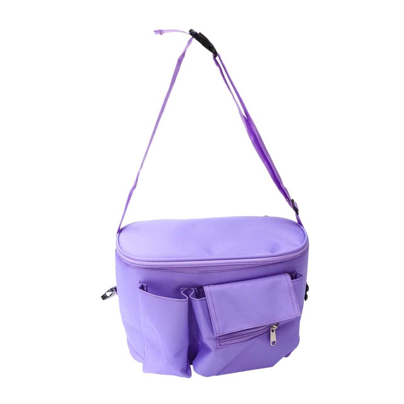 TINEASUR Multifunctional Carriage Hanging Bag Compact Stroller Storage Organizer with Multi-pocket Design for Milk Bottles Cups and Essentials Purple