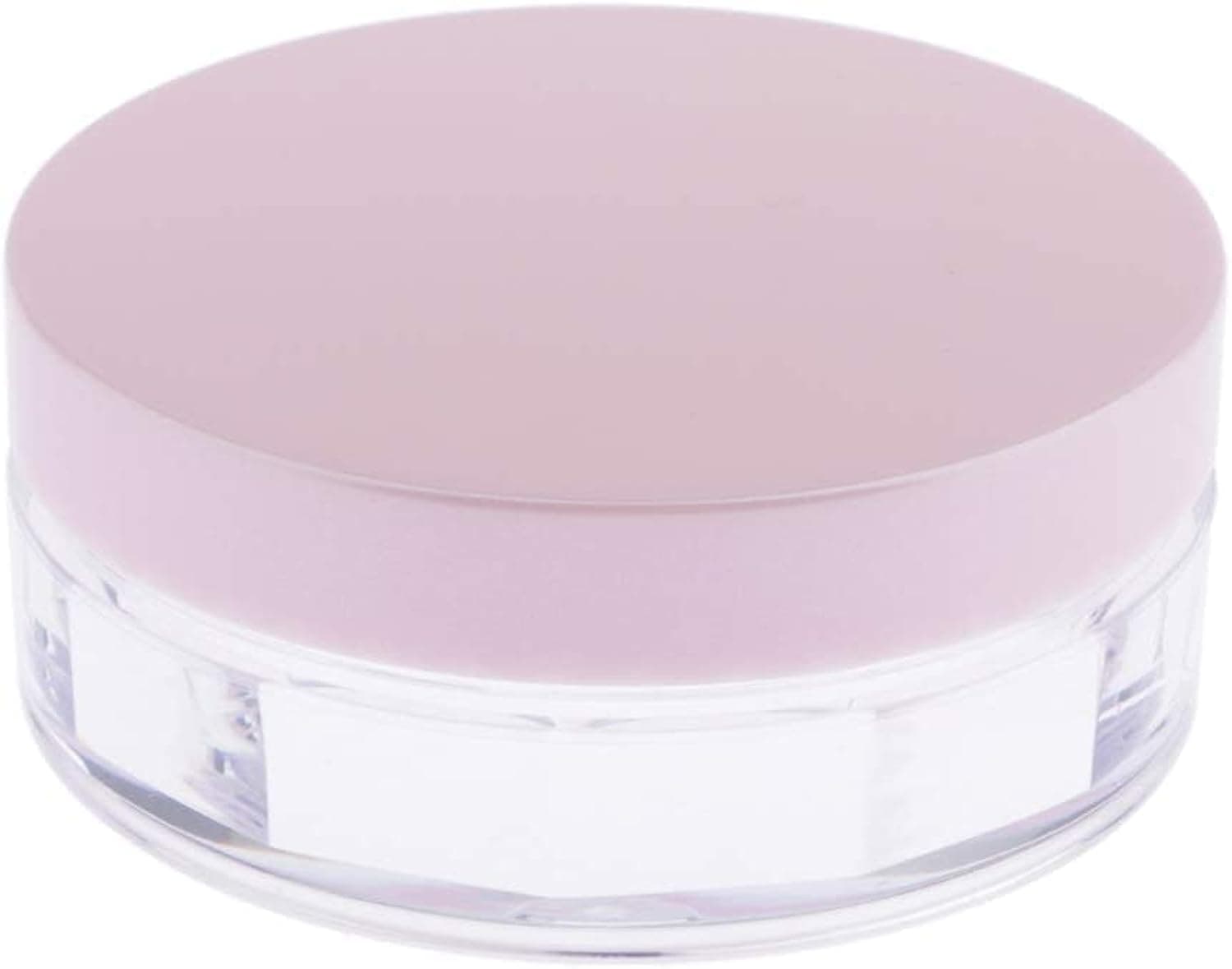 AKOAK Capacity 10 ml(0.33 oz) No Leaks Empty Reusable Plastic Loose Powder Compact Container DIY Makeup Powder Case with Sponge Powder Puff,Elasticated Net Sifter and Pink Threaded Screw Lid, Pink, Small (Pack of 1)