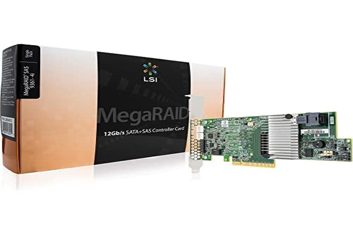 LSI MegaRAID SAS 9361-4i 4-Port 12Gb/s SAS+SATA PCI-Express 3.0 Low Profile RAID Controller, Single