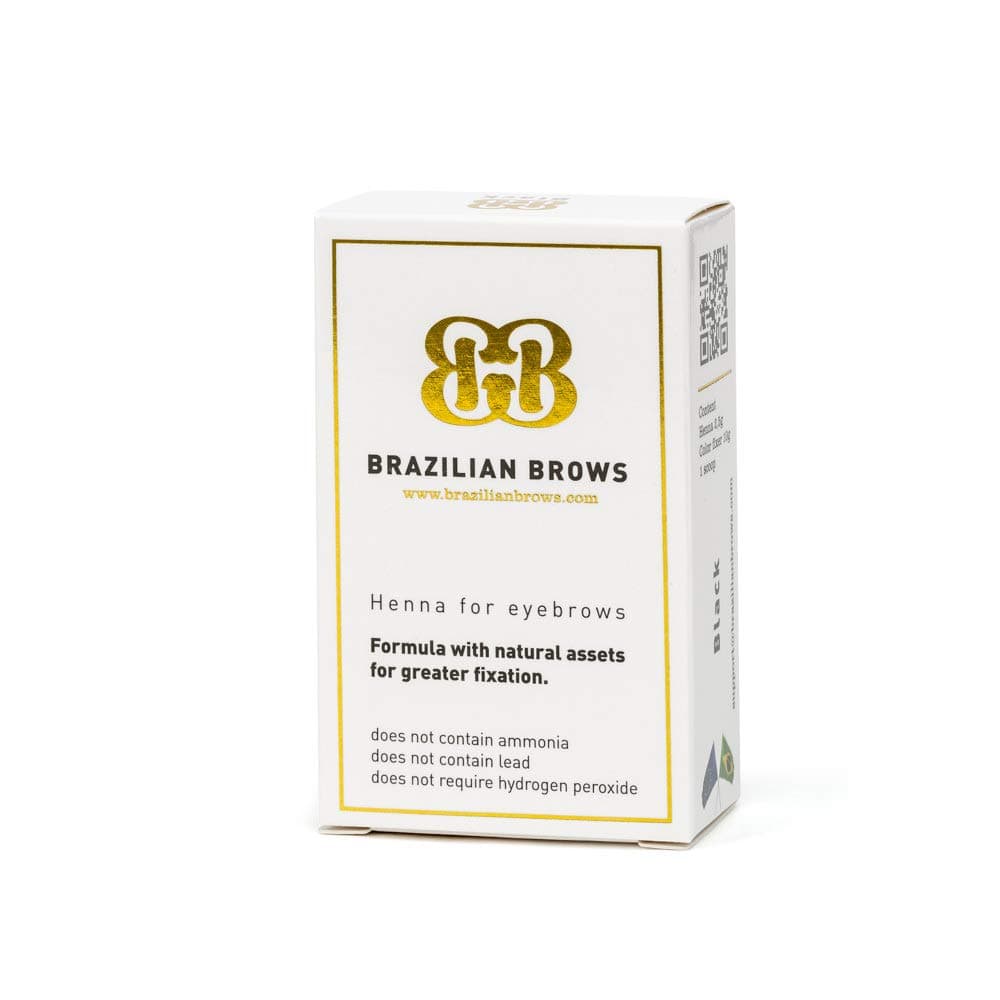 Brazilian Brows Eyebrow Henna | Black | Pack & Tinting Kit | Profesional usage